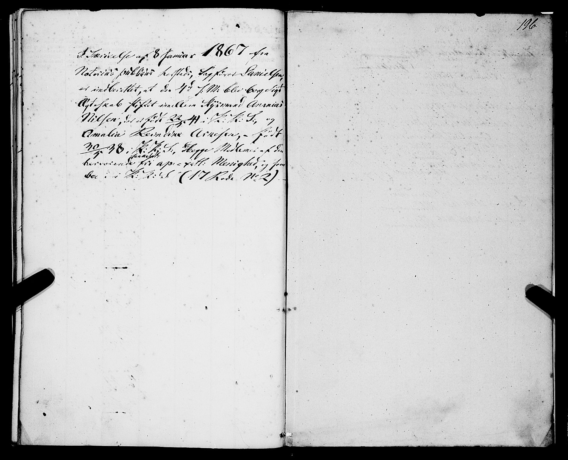 Korskirken sokneprestembete, SAB/A-76101/H/Haa/L0035: Parish register (official) no. D 2, 1852-1867, p. 196