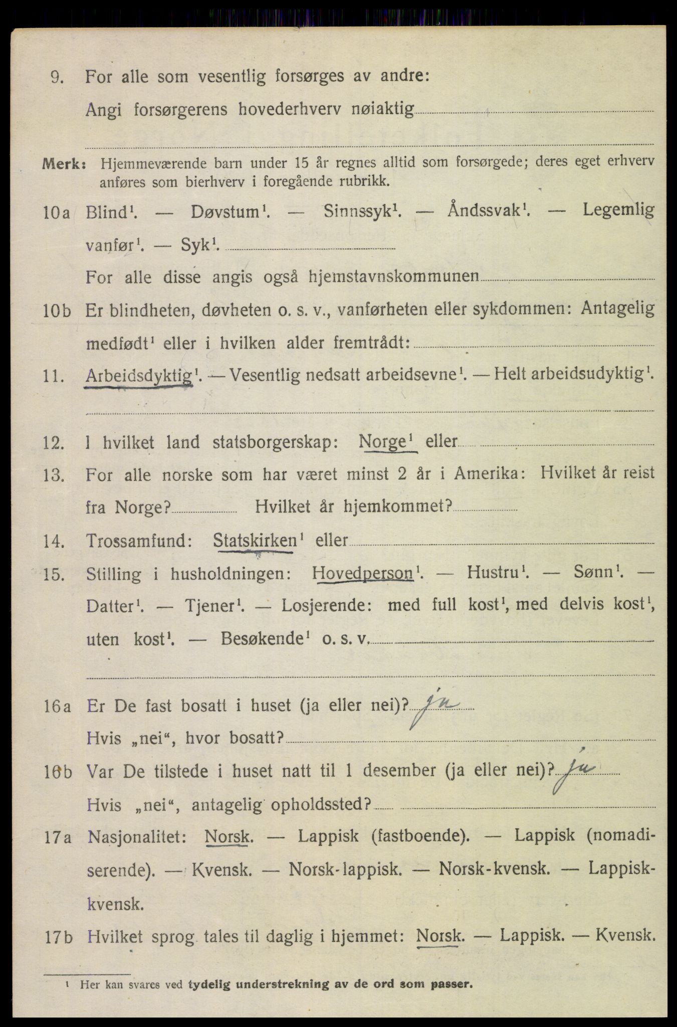 SAT, 1920 census for Klinga, 1920, p. 700