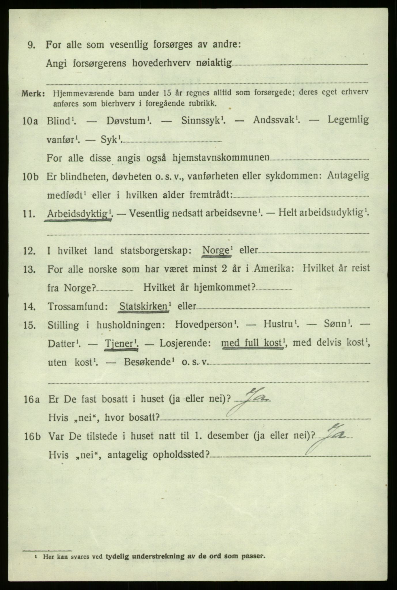 SAB, 1920 census for Lærdal, 1920, p. 2473