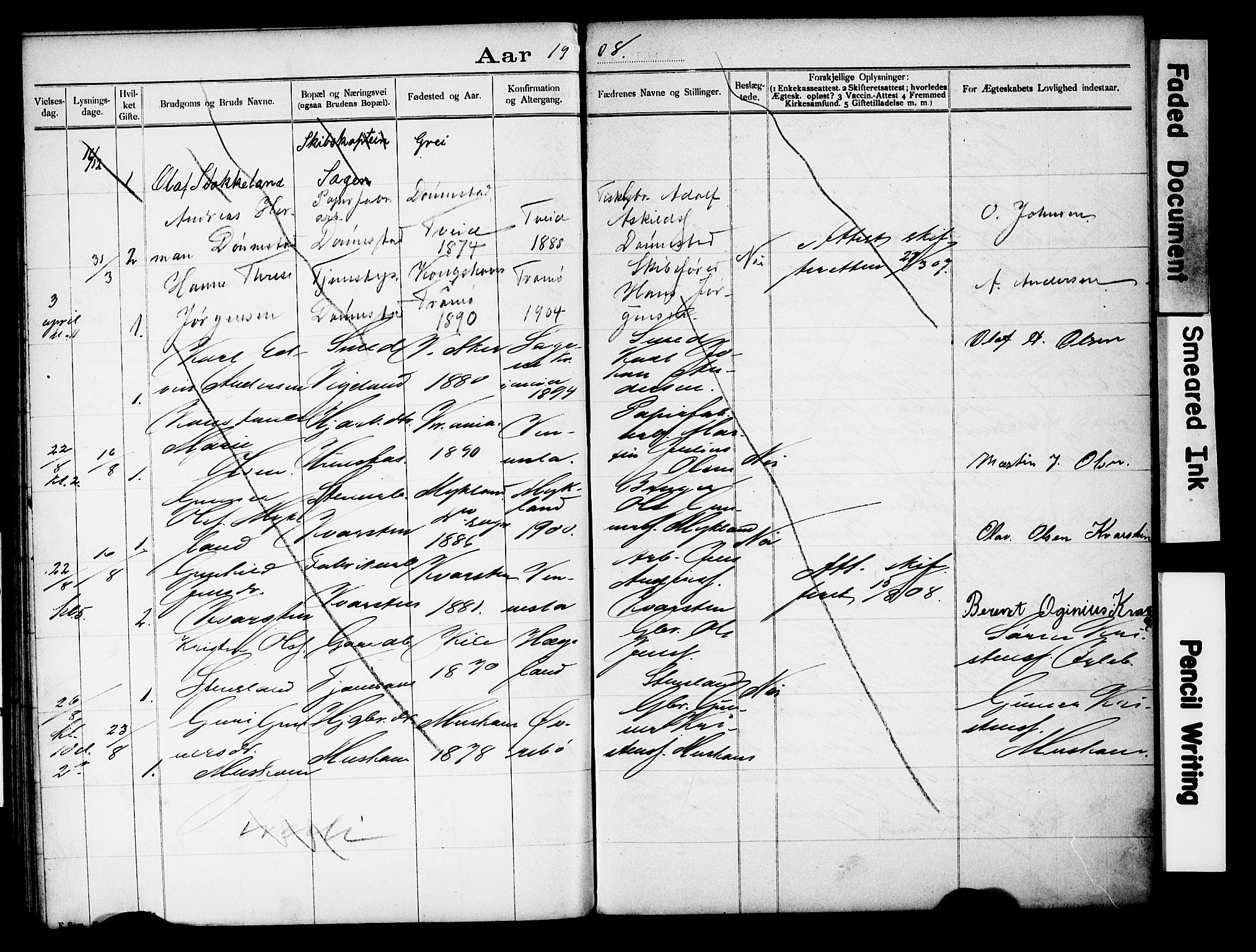 Vennesla sokneprestkontor, AV/SAK-1111-0045/J/L0032/0004: Banns register no. II 5 2, 1892-1917, p. 53