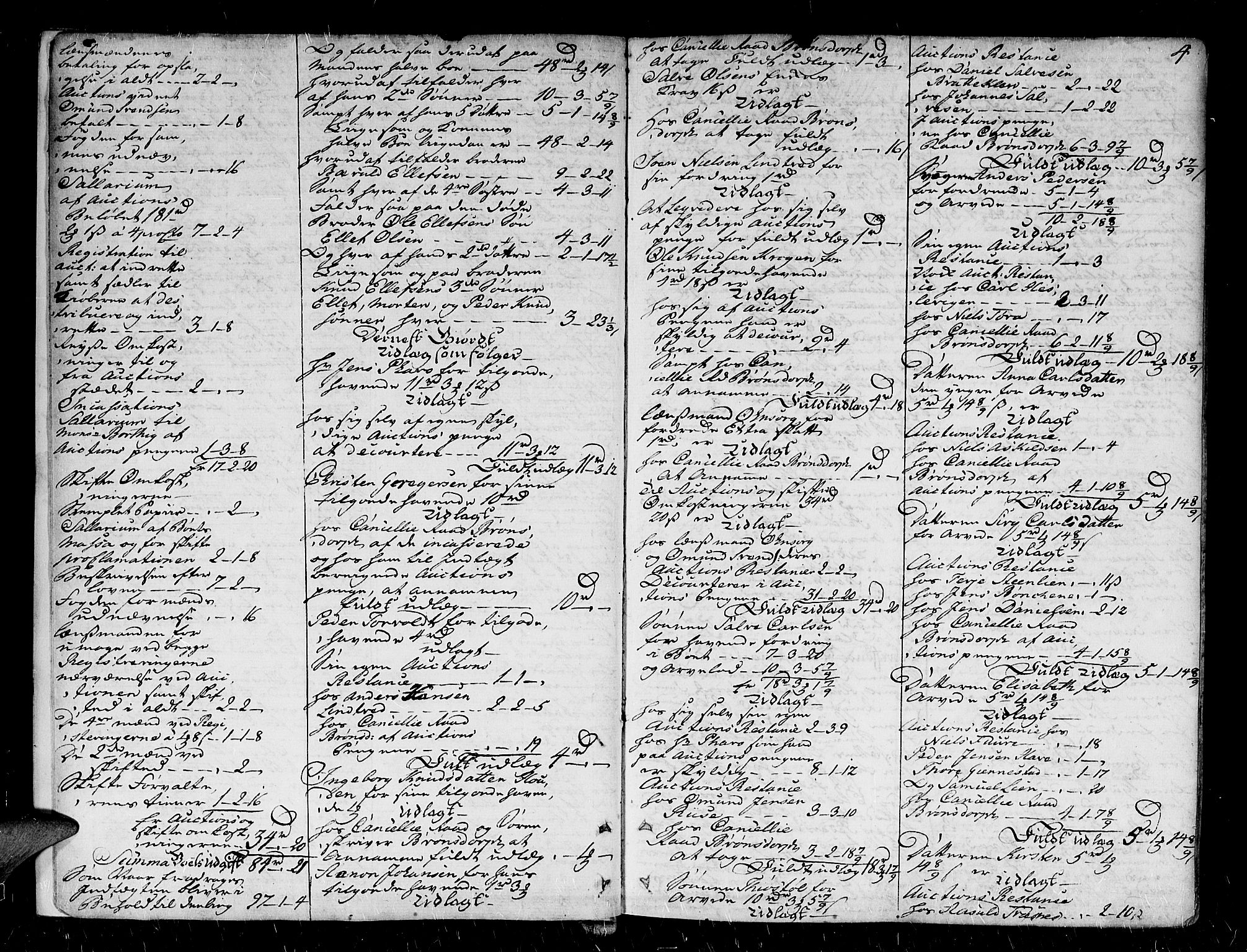 Nedenes sorenskriveri før 1824, AV/SAK-1221-0007/H/Hc/L0033: Skifteprotokoll med register nr 22a, 1767-1772, p. 3b-4a