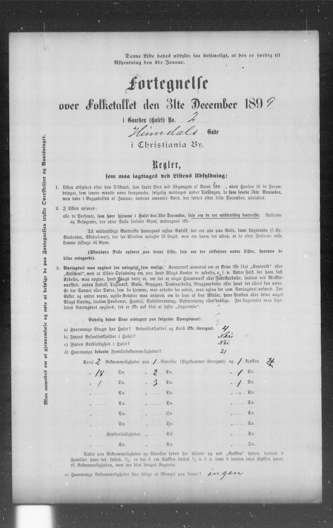 OBA, Municipal Census 1899 for Kristiania, 1899, p. 4890