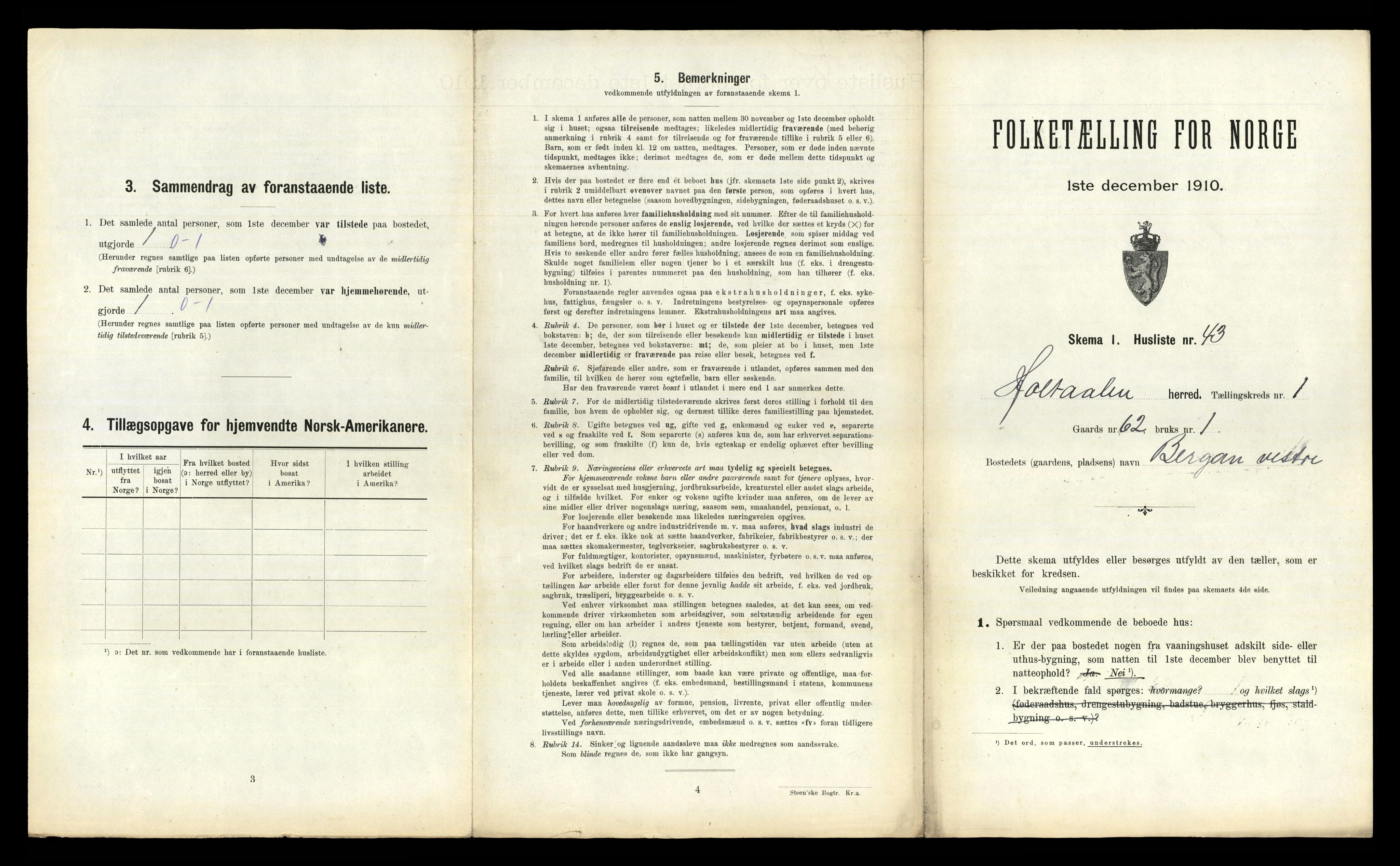 RA, 1910 census for Haltdalen, 1910, p. 104