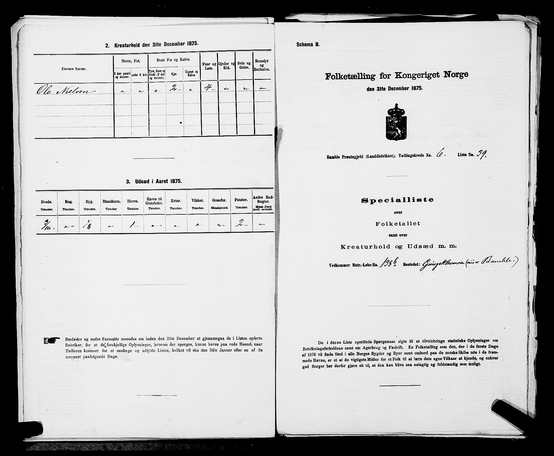 SAKO, 1875 census for 0814L Bamble/Bamble, 1875, p. 939