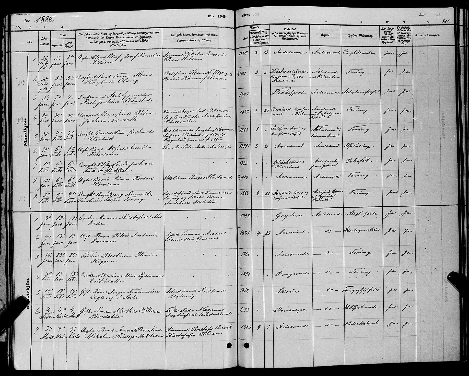 Ministerialprotokoller, klokkerbøker og fødselsregistre - Møre og Romsdal, AV/SAT-A-1454/529/L0466: Parish register (copy) no. 529C03, 1878-1888, p. 311