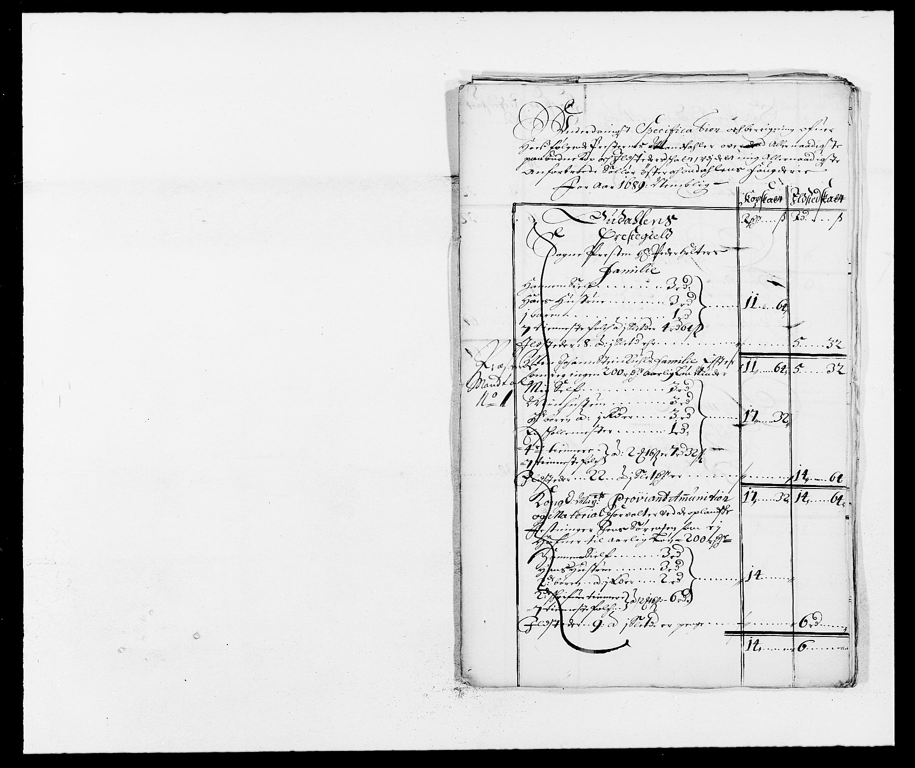 Rentekammeret inntil 1814, Reviderte regnskaper, Fogderegnskap, AV/RA-EA-4092/R13/L0827: Fogderegnskap Solør, Odal og Østerdal, 1689, p. 330