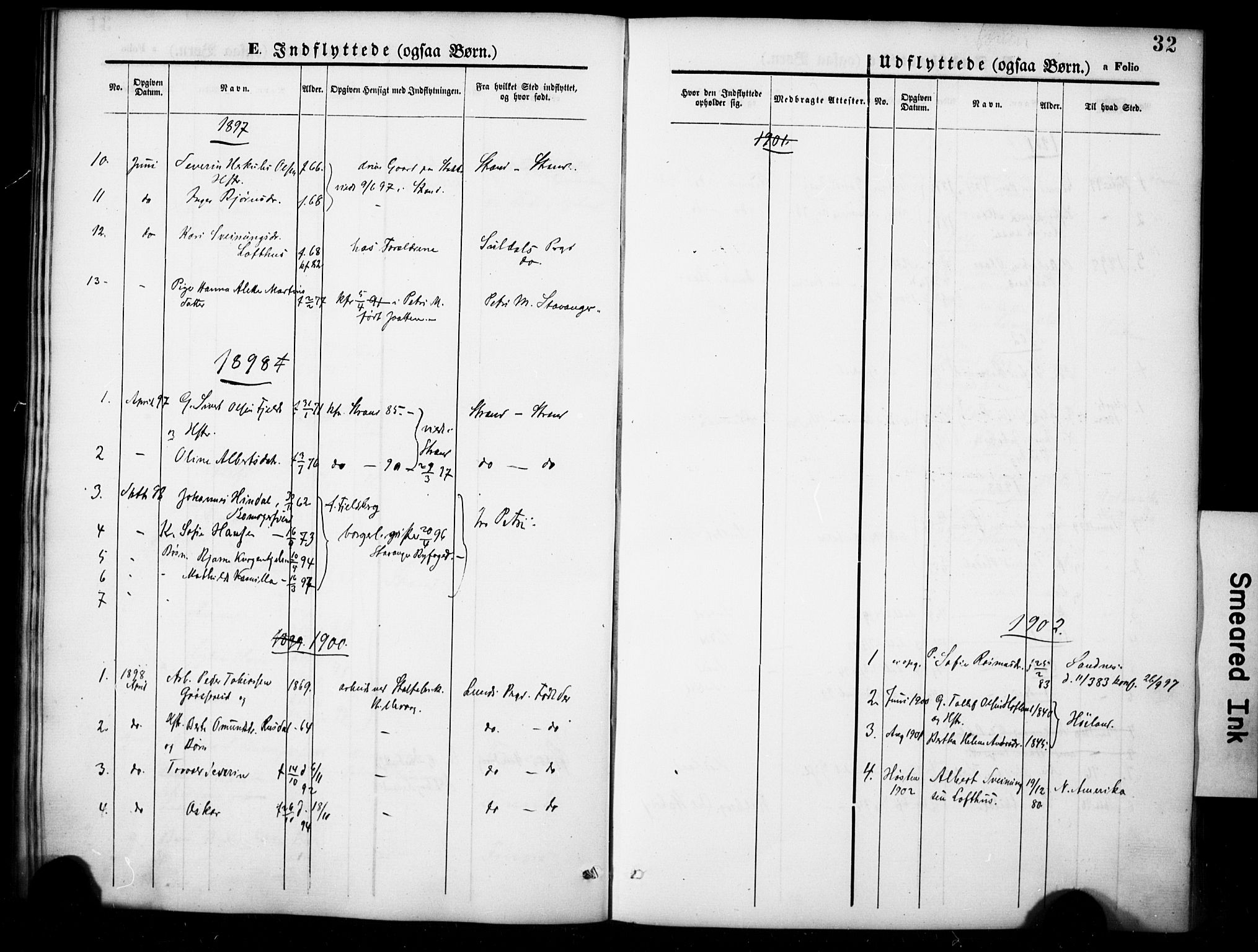 Hetland sokneprestkontor, SAST/A-101826/30/30BA/L0007: Parish register (official) no. A 7, 1870-1924, p. 32