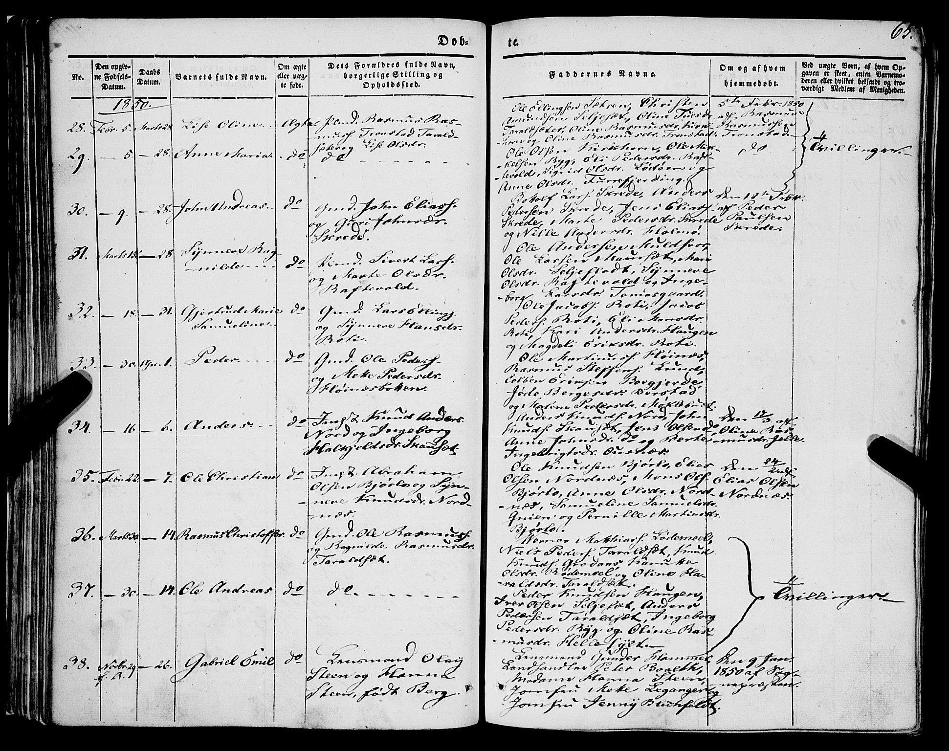 Eid sokneprestembete, AV/SAB-A-82301/H/Haa/Haaa/L0007: Parish register (official) no. A 7, 1844-1858, p. 65