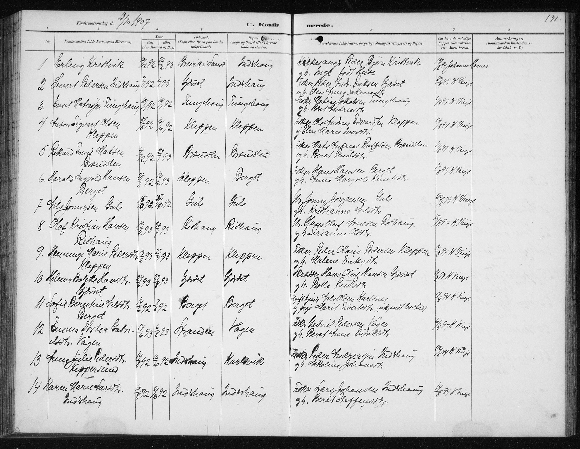 Ministerialprotokoller, klokkerbøker og fødselsregistre - Møre og Romsdal, AV/SAT-A-1454/566/L0773: Parish register (copy) no. 566C02, 1892-1909, p. 171