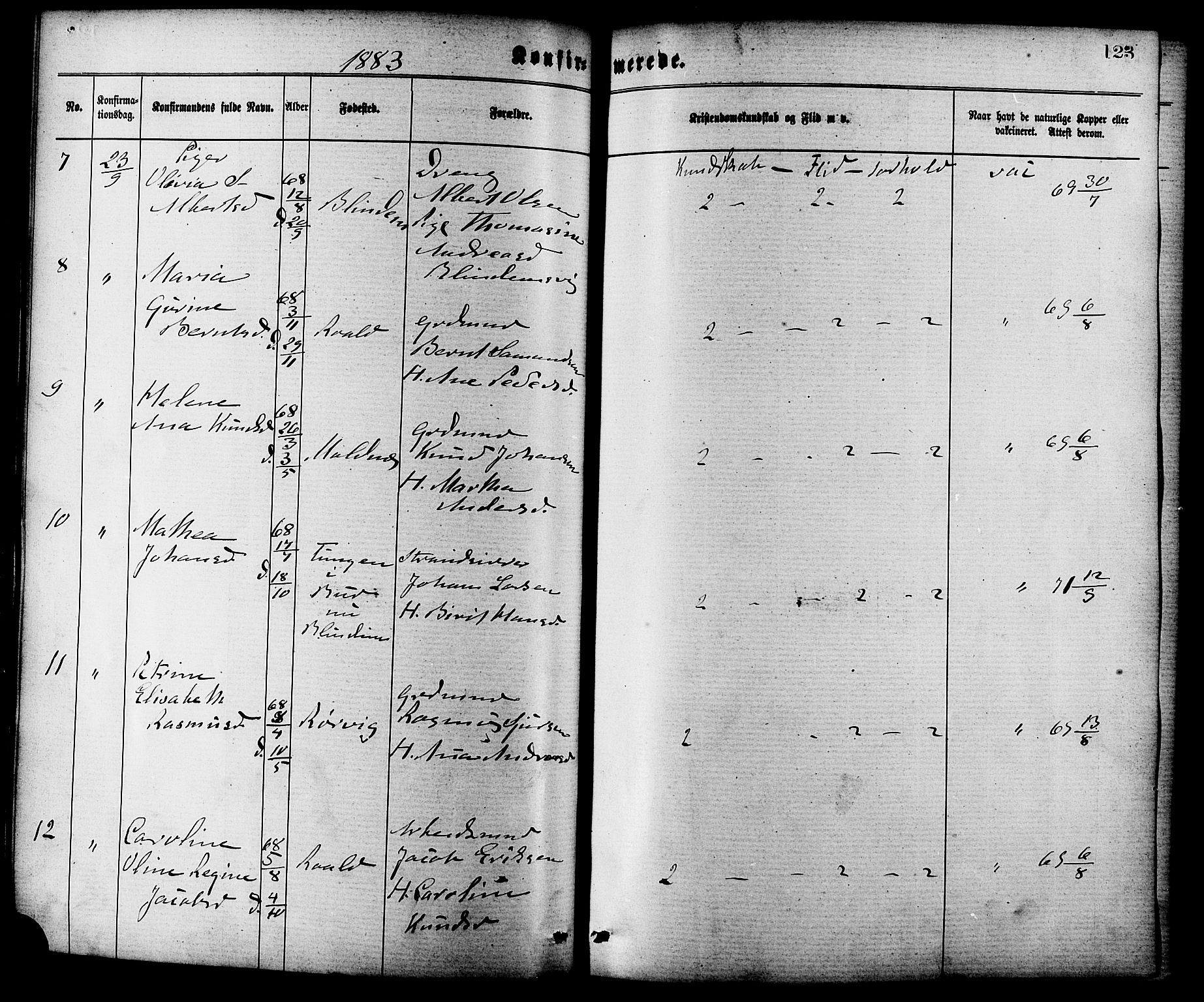 Ministerialprotokoller, klokkerbøker og fødselsregistre - Møre og Romsdal, AV/SAT-A-1454/537/L0519: Parish register (official) no. 537A03, 1876-1889, p. 123