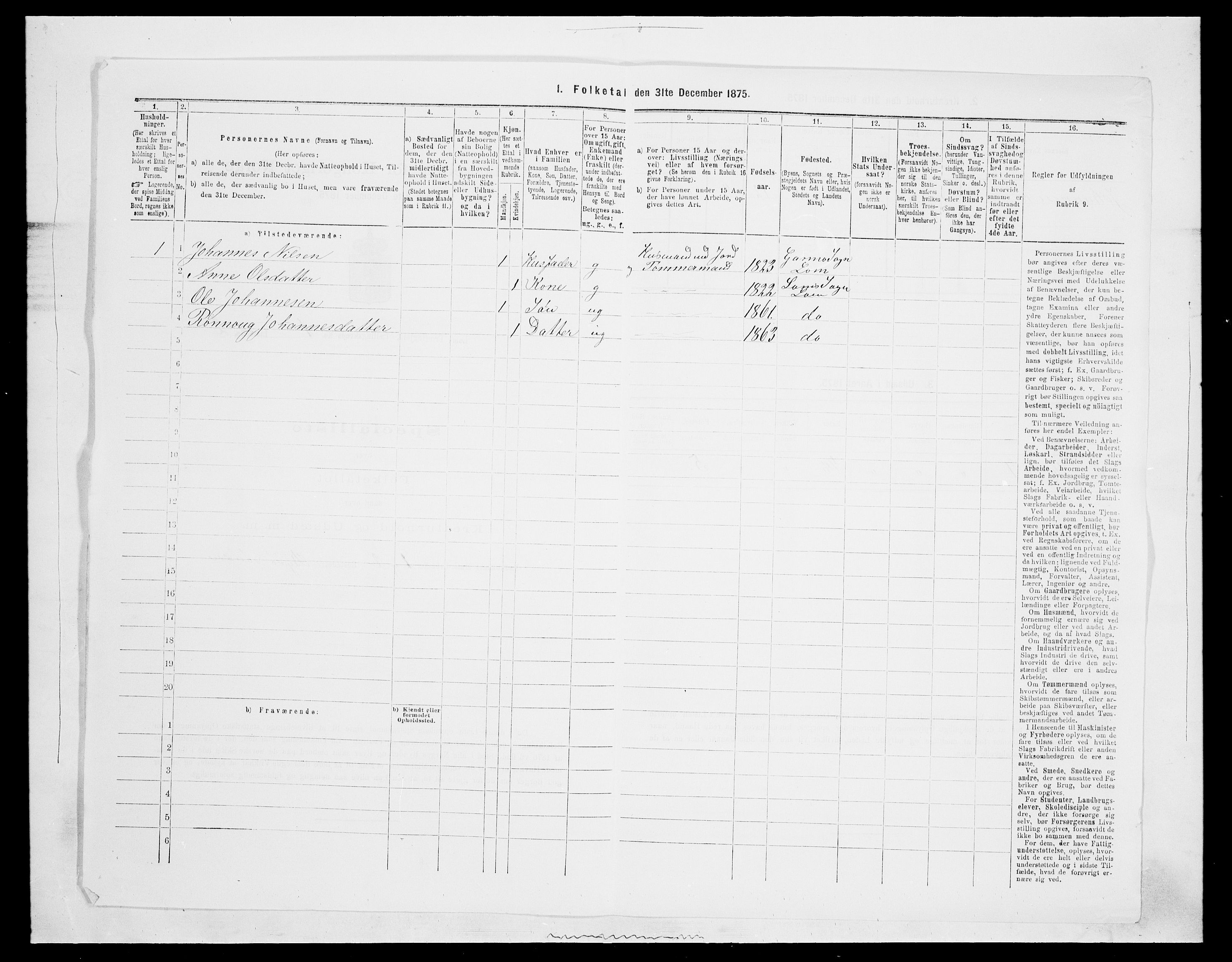 SAH, 1875 census for 0514P Lom, 1875, p. 64