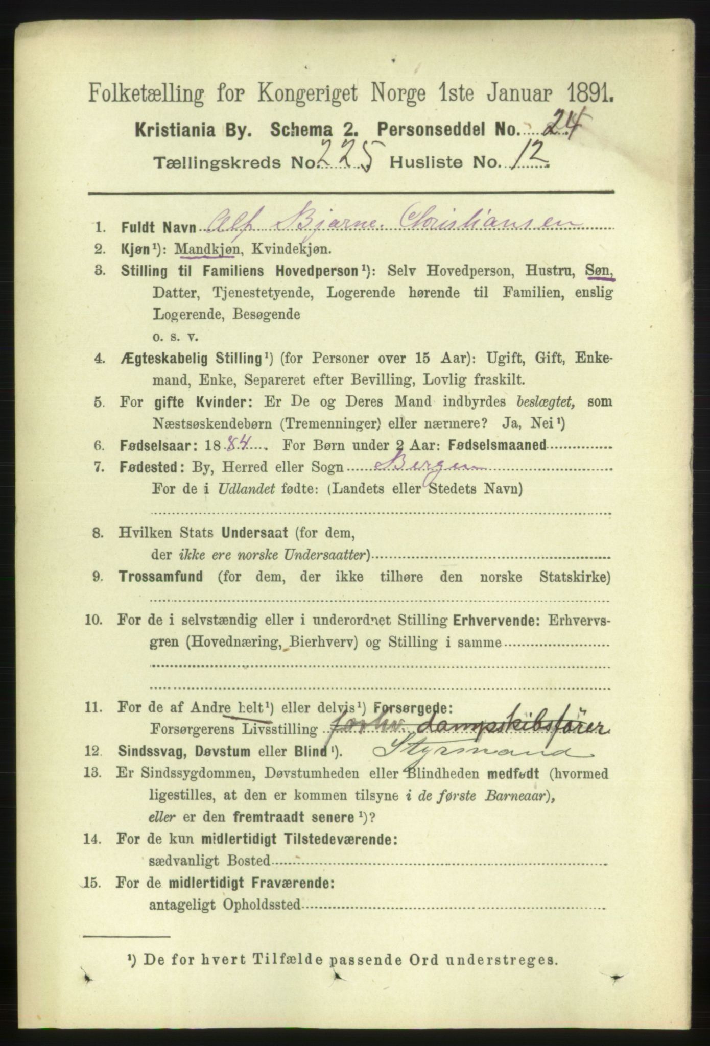 RA, 1891 census for 0301 Kristiania, 1891, p. 136906