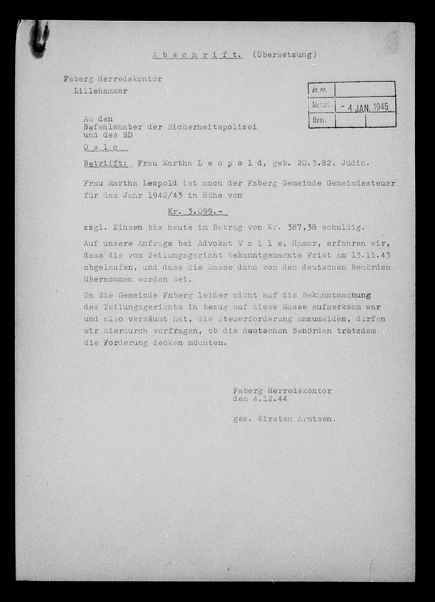 Justisdepartementet, Tilbakeføringskontoret for inndratte formuer, AV/RA-S-1564/H/Hc/Hcd/L1002: --, 1945-1947, p. 288