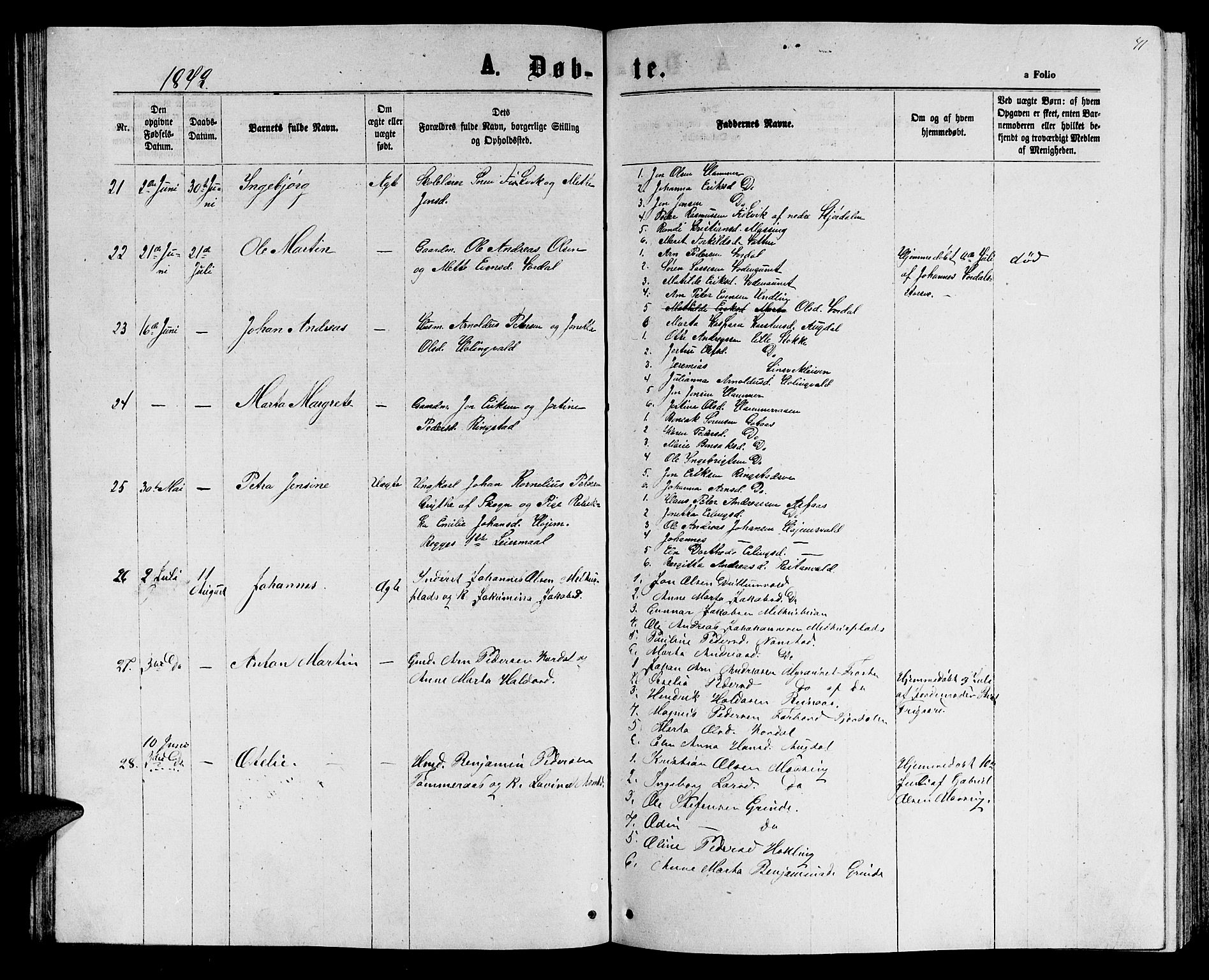 Ministerialprotokoller, klokkerbøker og fødselsregistre - Nord-Trøndelag, AV/SAT-A-1458/714/L0133: Parish register (copy) no. 714C02, 1865-1877, p. 41