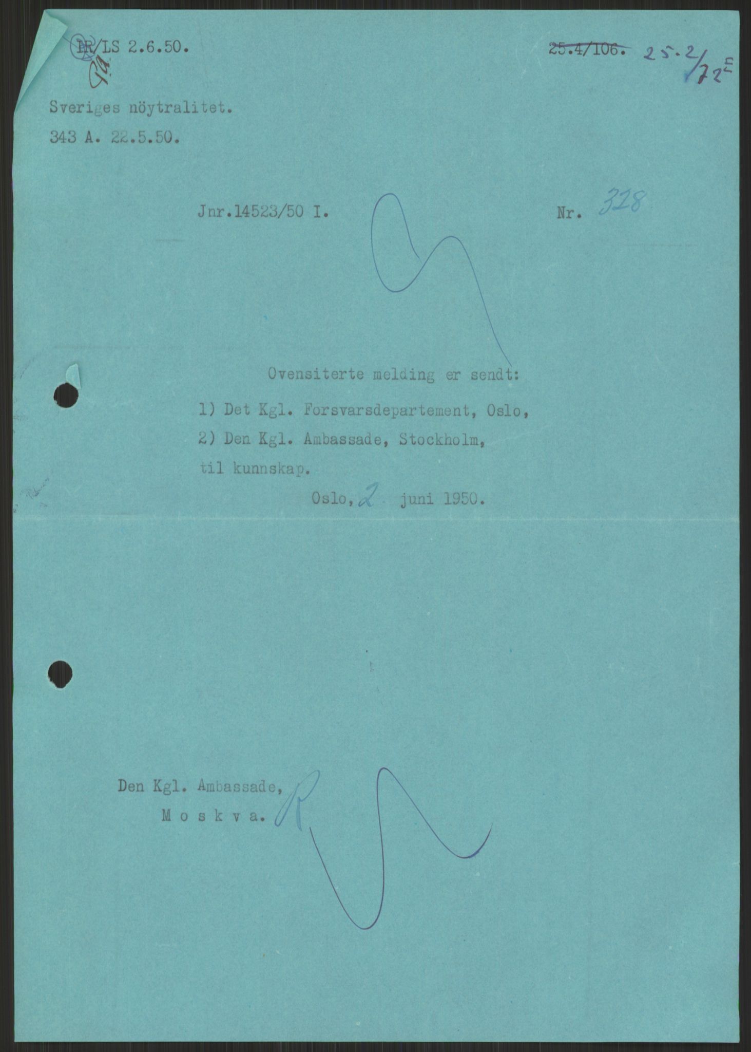 Utenriksdepartementet, RA/S-2259, 1948-1950, p. 1261