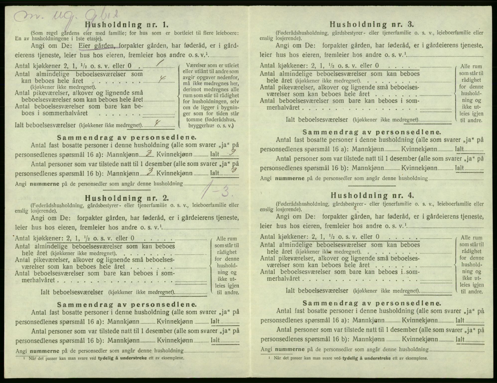 SAB, 1920 census for Fjell, 1920, p. 1320