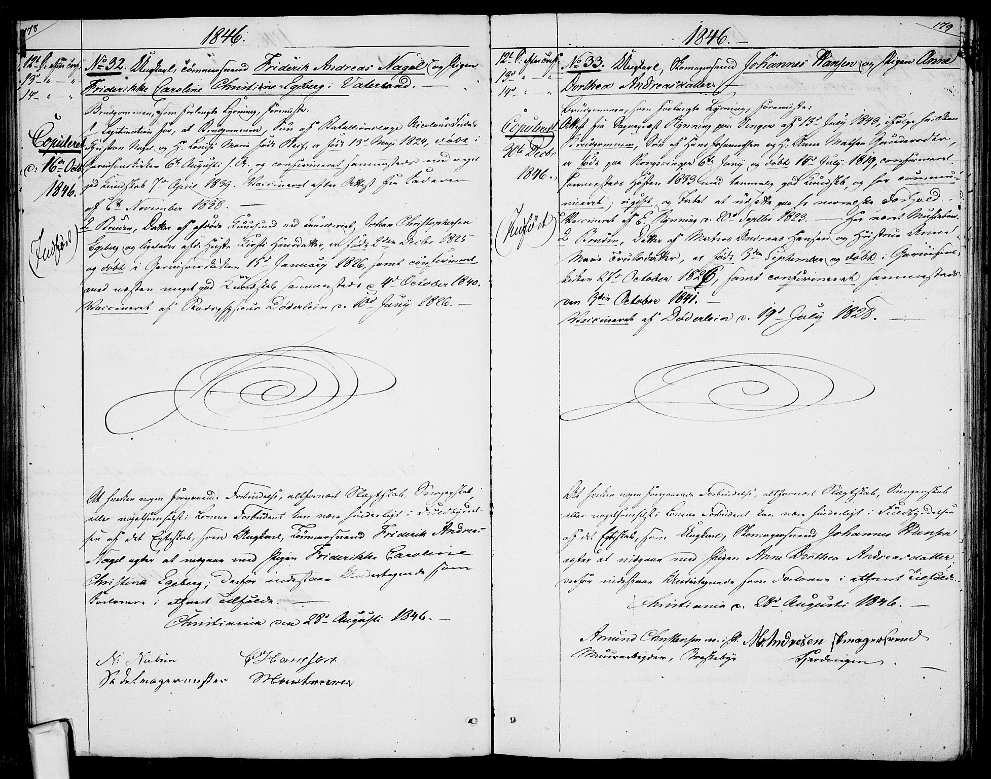 Garnisonsmenigheten Kirkebøker, AV/SAO-A-10846/H/Ha/L0005: Banns register no. I 5, 1844-1856, p. 178-179