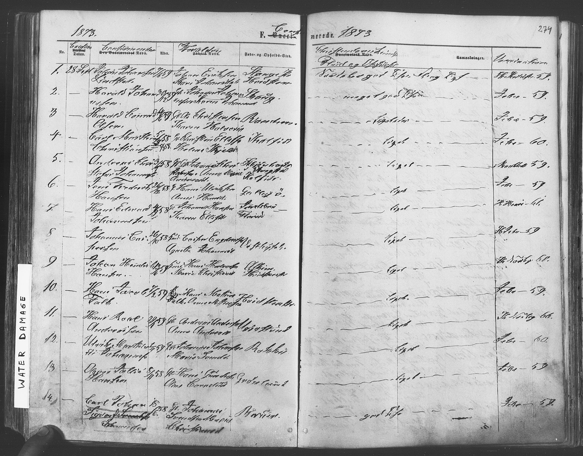 Vestby prestekontor Kirkebøker, SAO/A-10893/F/Fa/L0008: Parish register (official) no. I 8, 1863-1877, p. 274