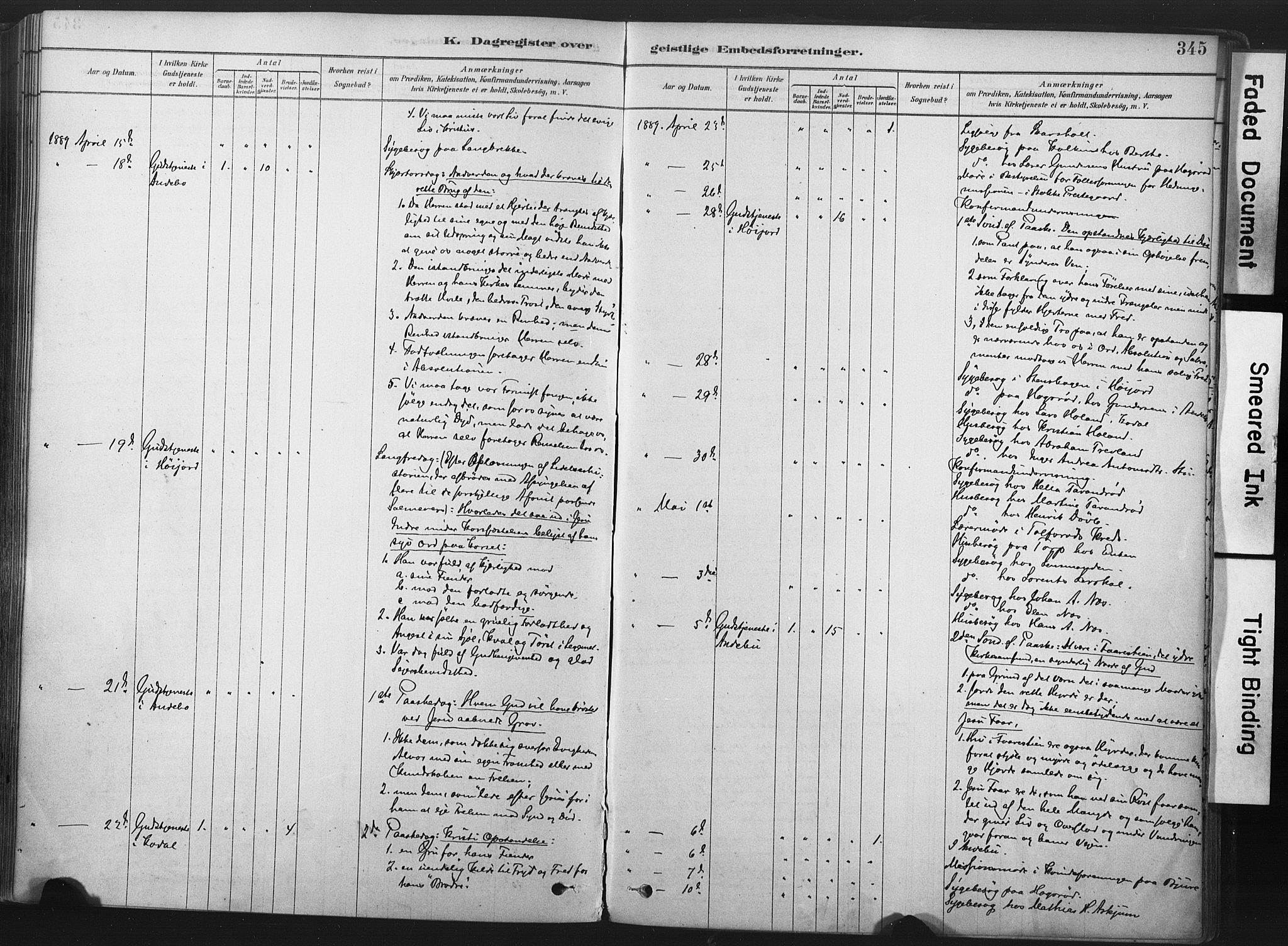 Andebu kirkebøker, AV/SAKO-A-336/F/Fa/L0007: Parish register (official) no. I 7, 1878-1899, p. 345