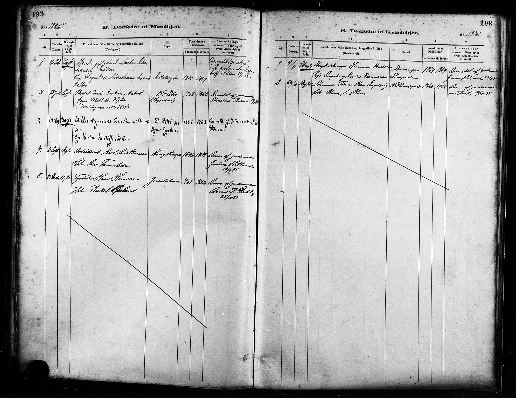 St. Petri sokneprestkontor, AV/SAST-A-101813/001/30/30BA/L0017: Parish register (official) no. A 17, 1879-1895, p. 193