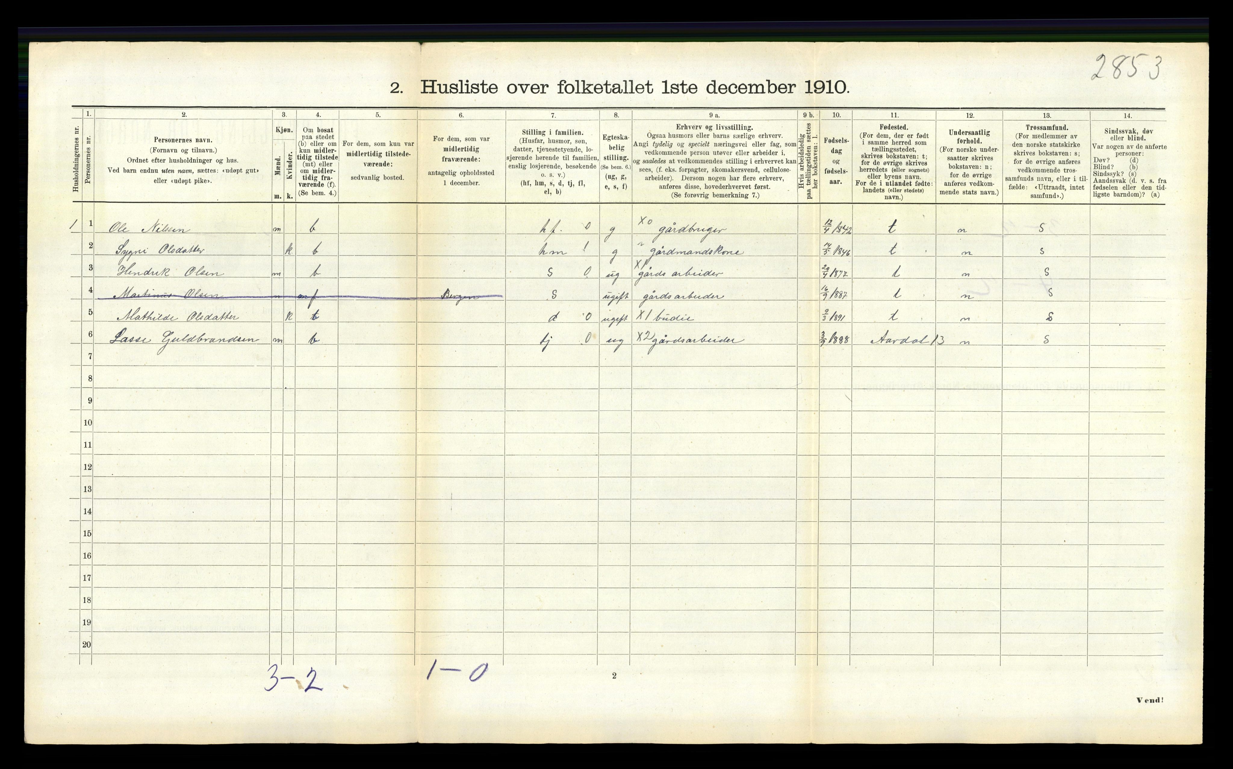RA, 1910 census for Gulen, 1910, p. 469