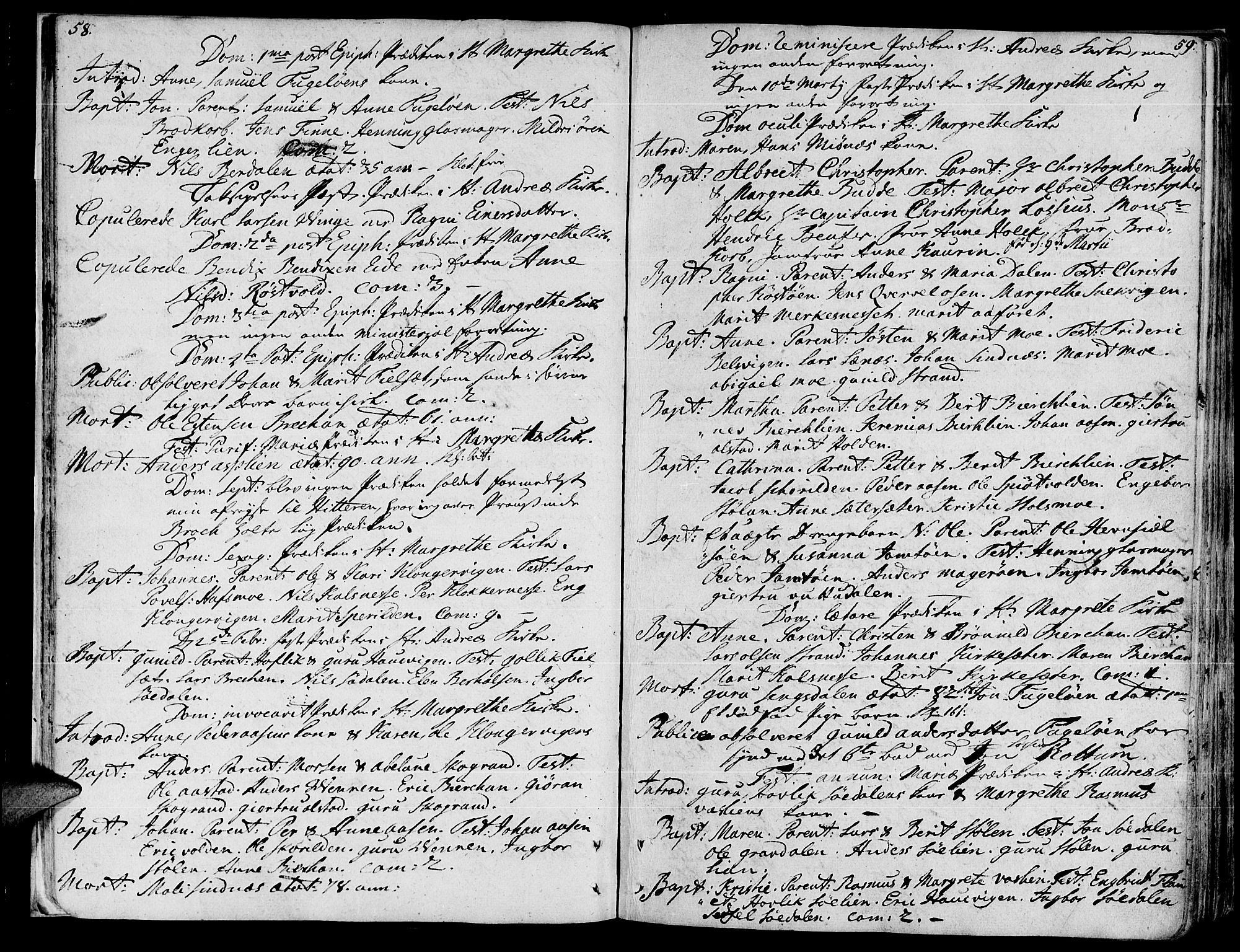 Ministerialprotokoller, klokkerbøker og fødselsregistre - Sør-Trøndelag, SAT/A-1456/630/L0489: Parish register (official) no. 630A02, 1757-1794, p. 58-59