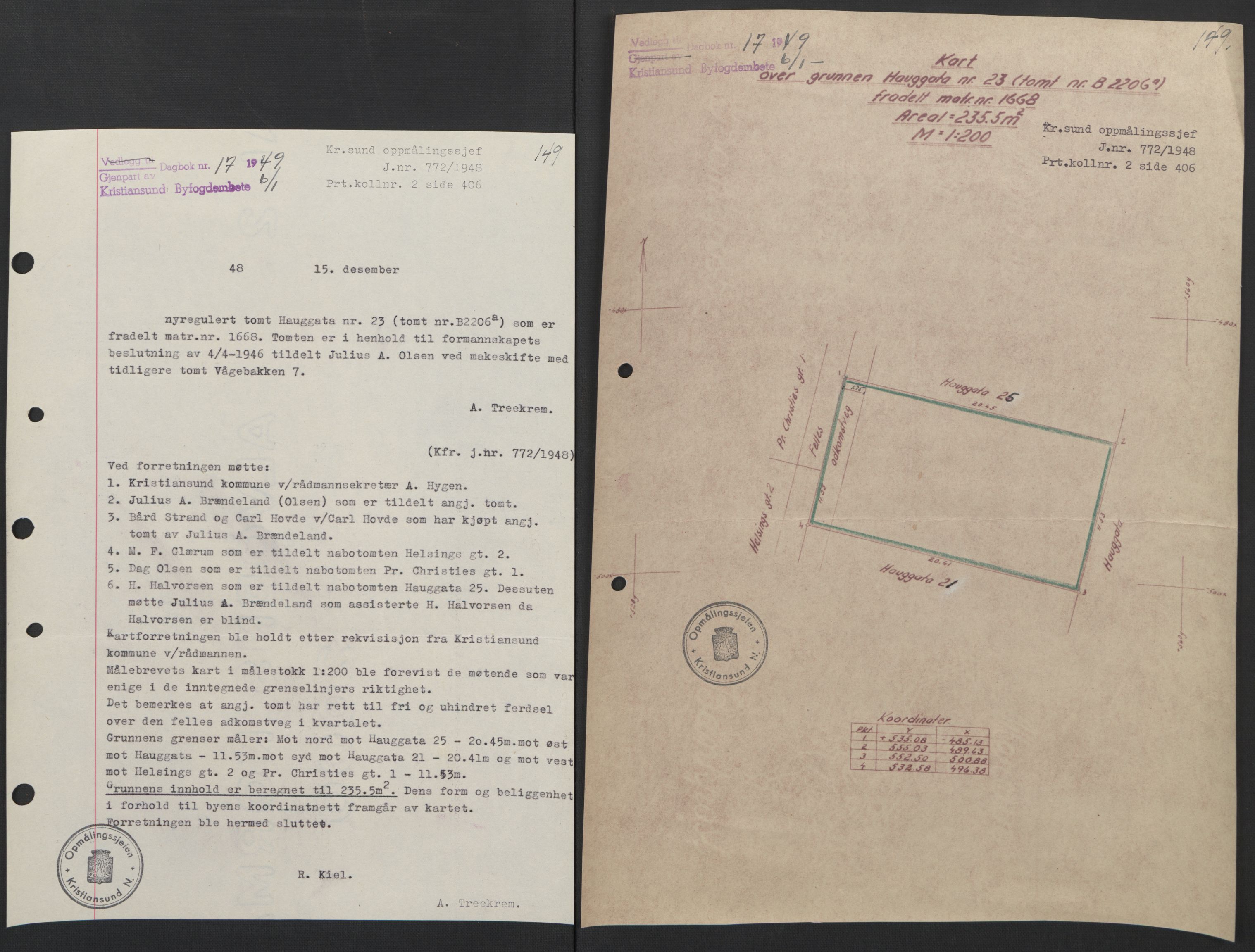 Kristiansund byfogd, AV/SAT-A-4587/A/27: Mortgage book no. 42, 1947-1950, Diary no: : 17/1949