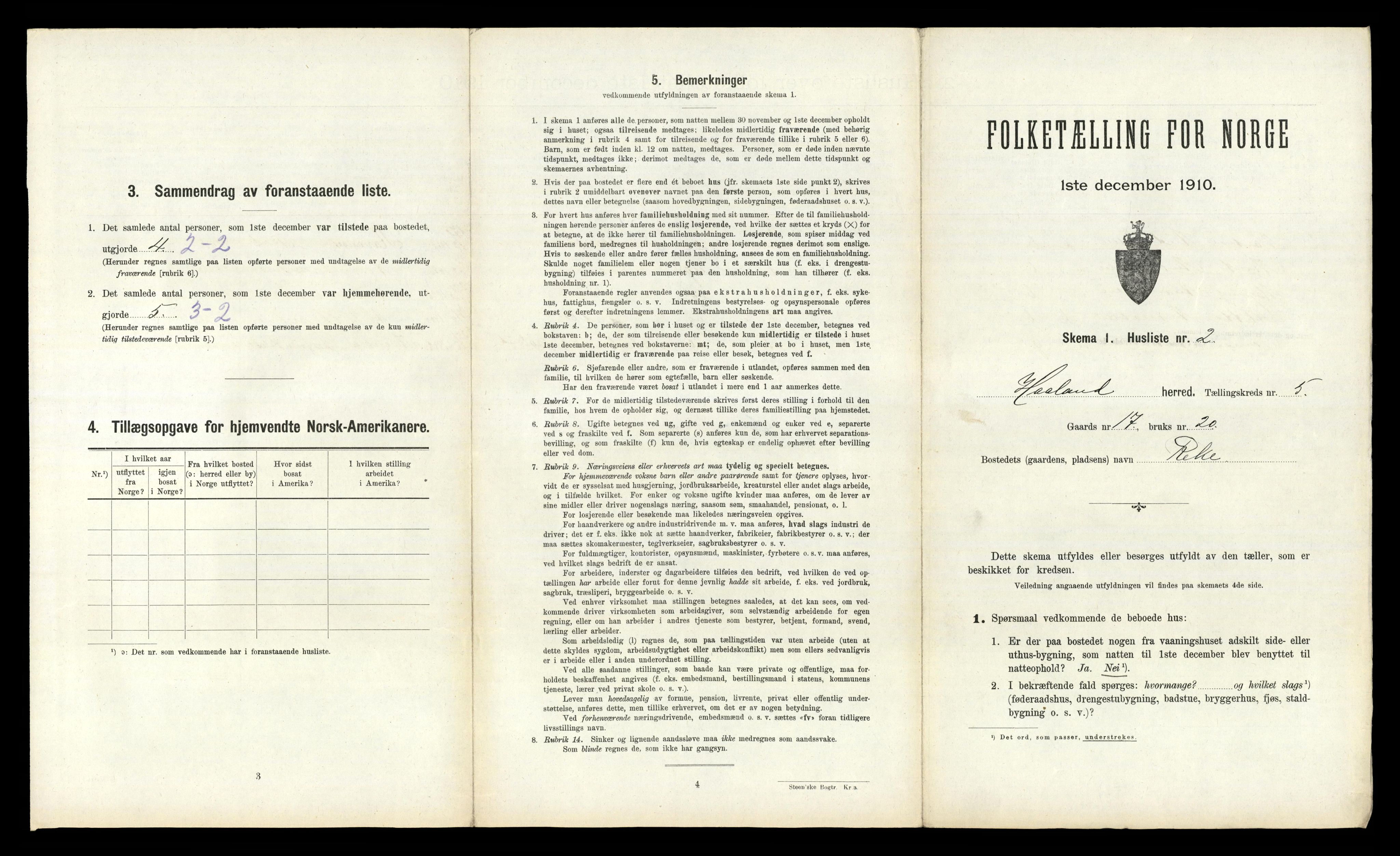 RA, 1910 census for Håland, 1910, p. 793