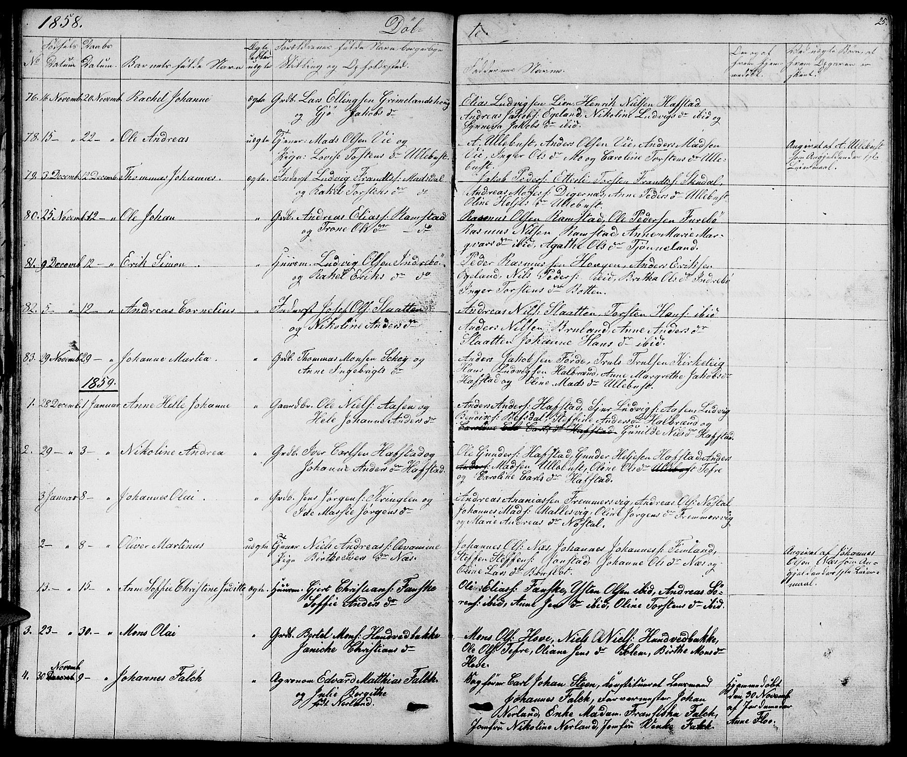 Førde sokneprestembete, SAB/A-79901/H/Hab/Haba/L0001: Parish register (copy) no. A 1, 1853-1880, p. 25