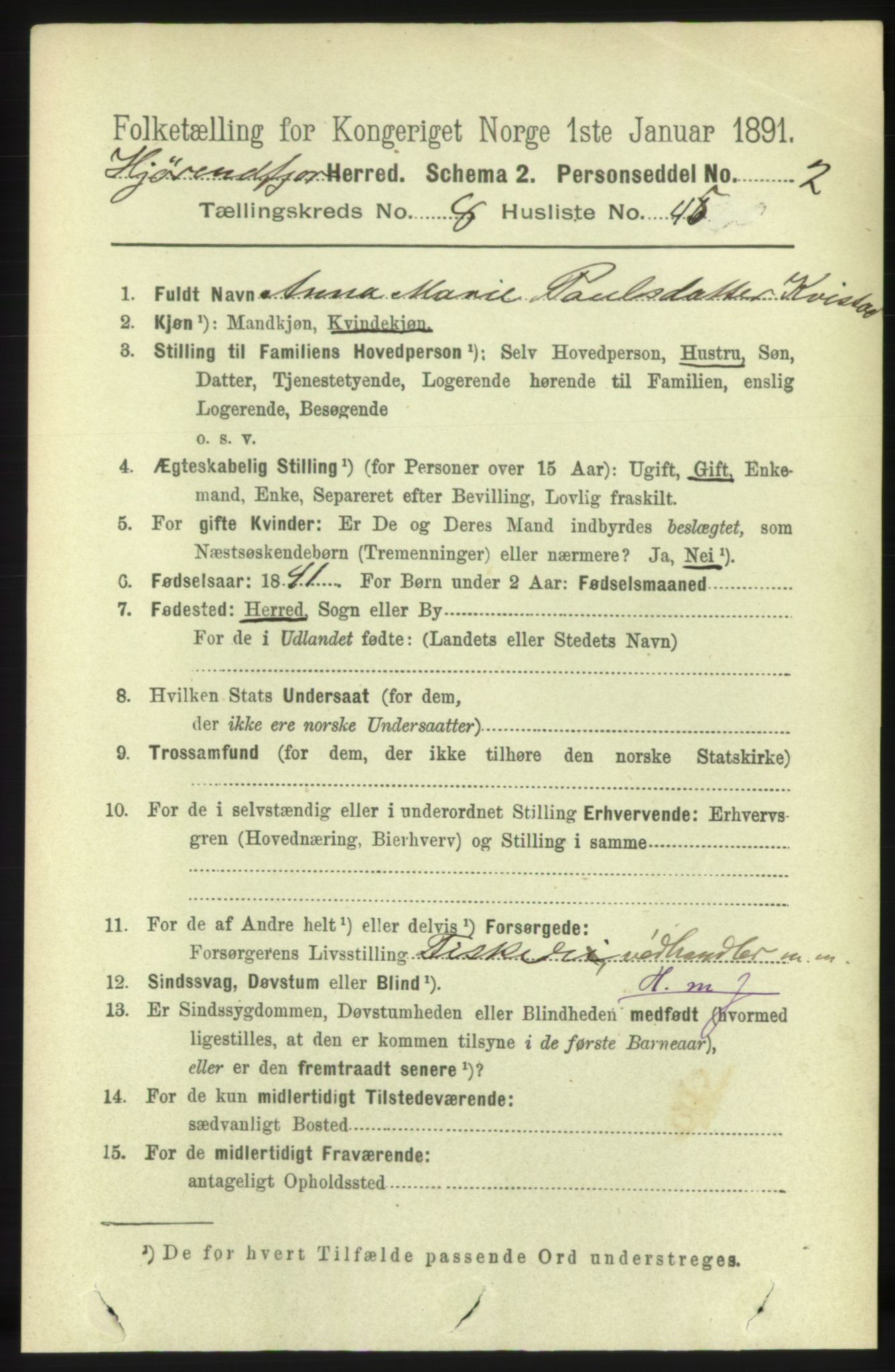 RA, 1891 census for 1522 Hjørundfjord, 1891, p. 2162