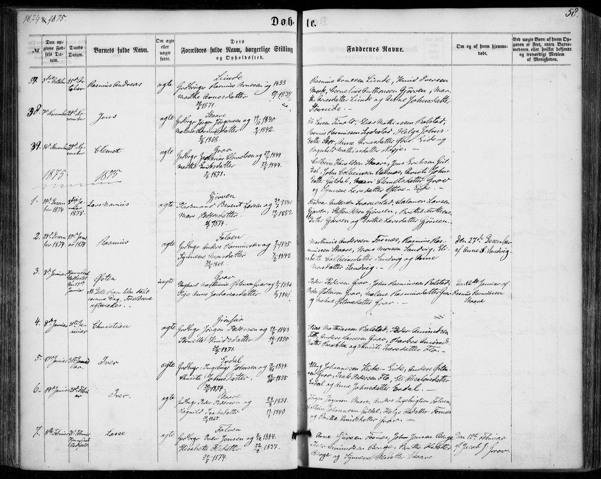 Stryn Sokneprestembete, SAB/A-82501: Parish register (official) no. A 3, 1862-1877, p. 58