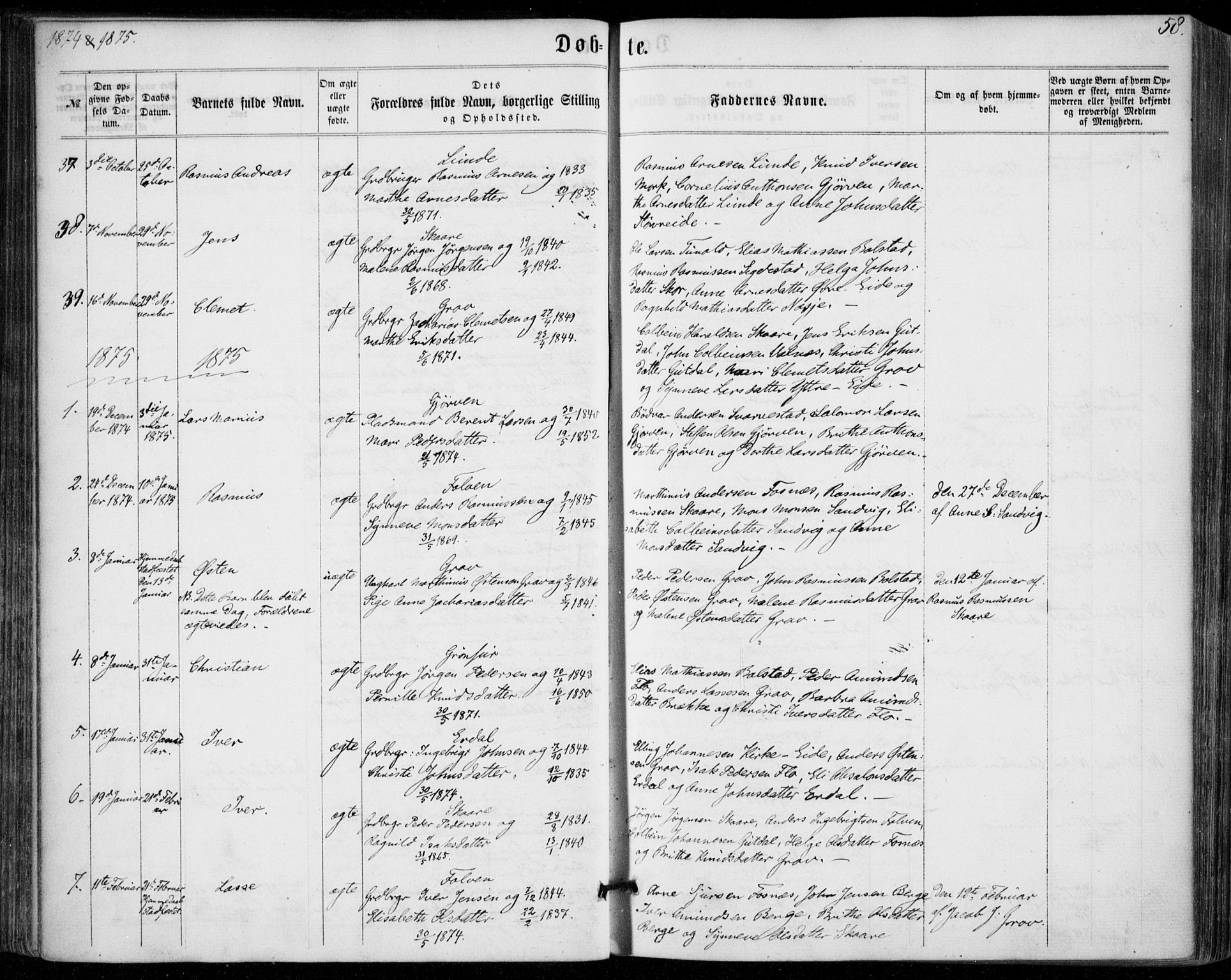Stryn Sokneprestembete, AV/SAB-A-82501: Parish register (official) no. A 3, 1862-1877, p. 58