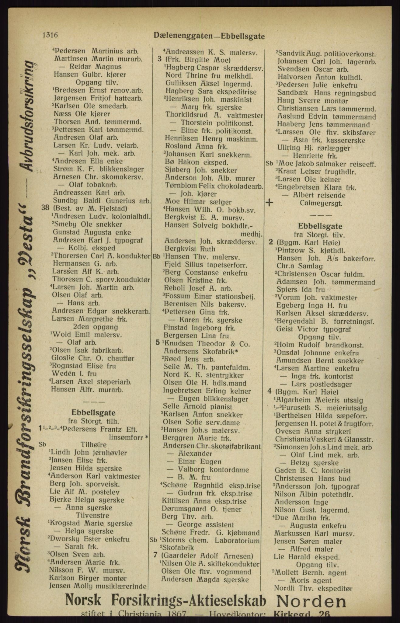 Kristiania/Oslo adressebok, PUBL/-, 1916, p. 1316
