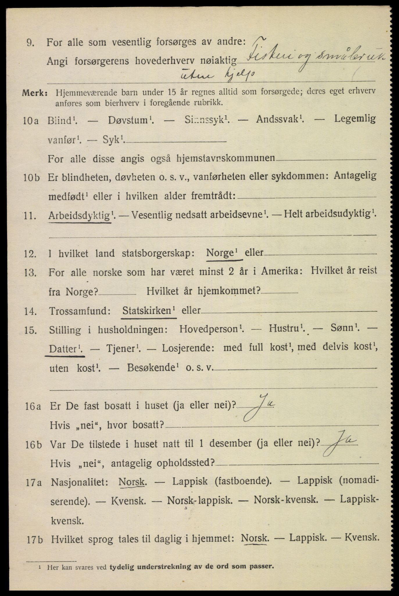 SAT, 1920 census for Bø, 1920, p. 9993