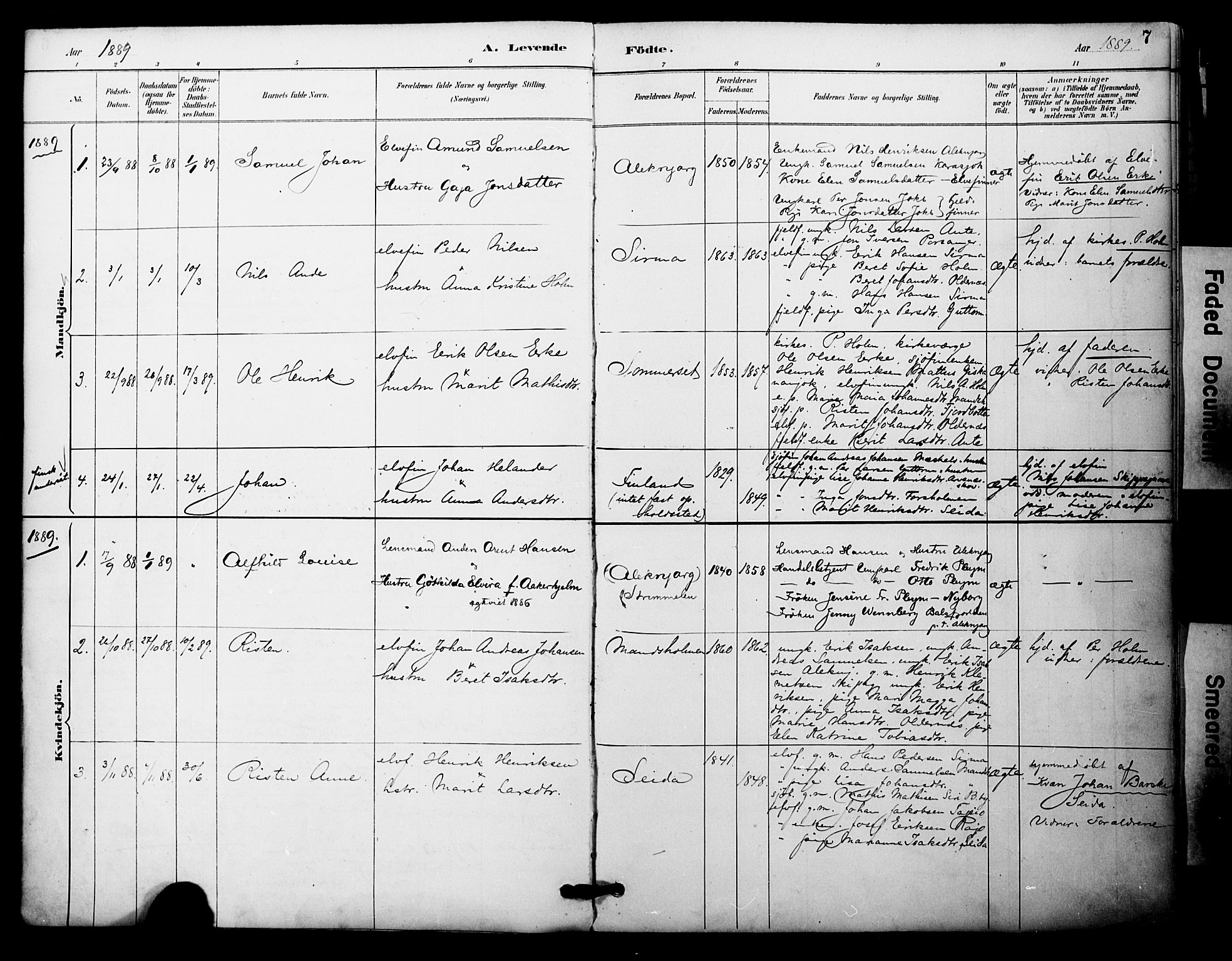 Nesseby sokneprestkontor, AV/SATØ-S-1330/H/Ha/L0005kirke: Parish register (official) no. 5, 1885-1906, p. 7