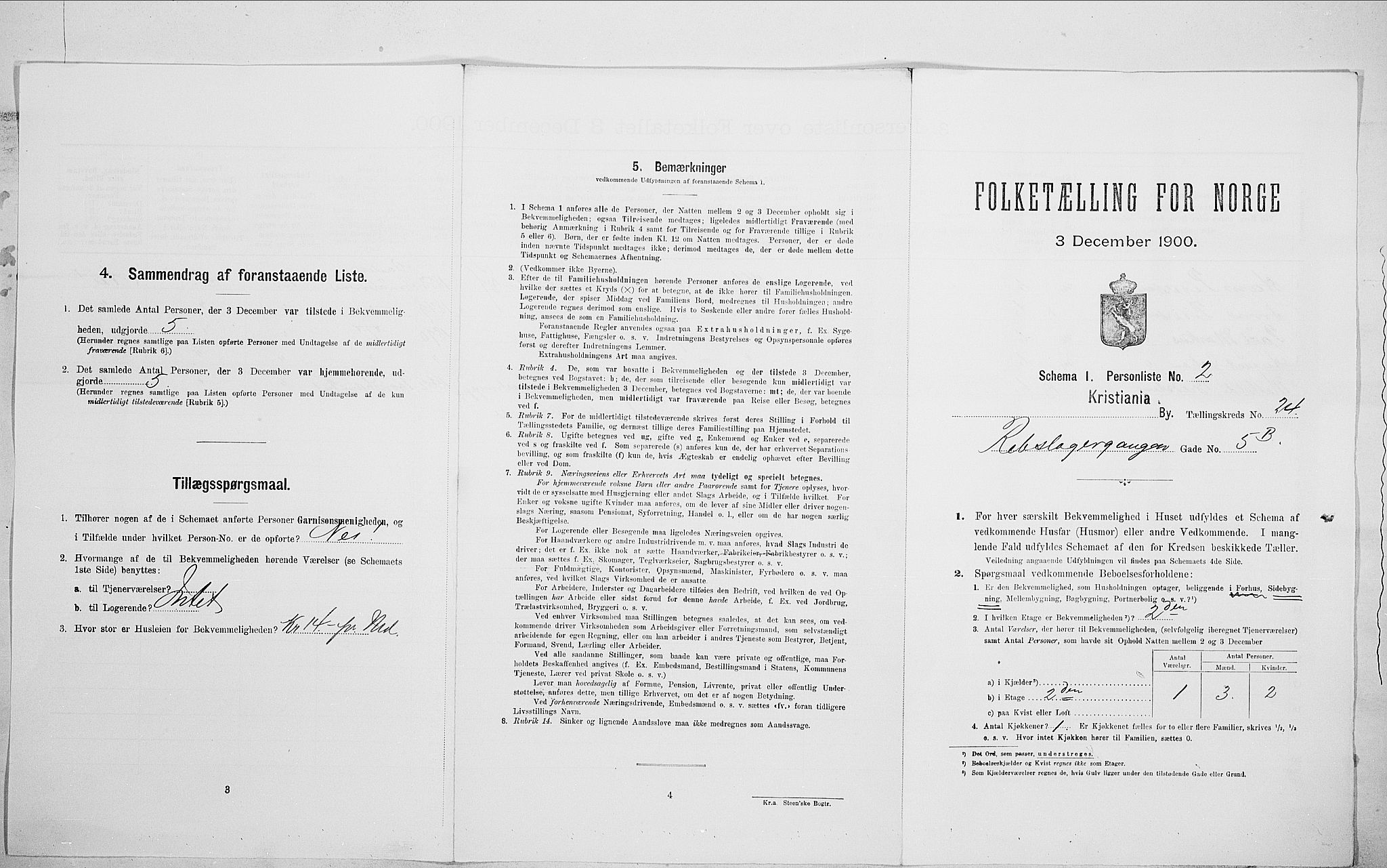 SAO, 1900 census for Kristiania, 1900, p. 74432