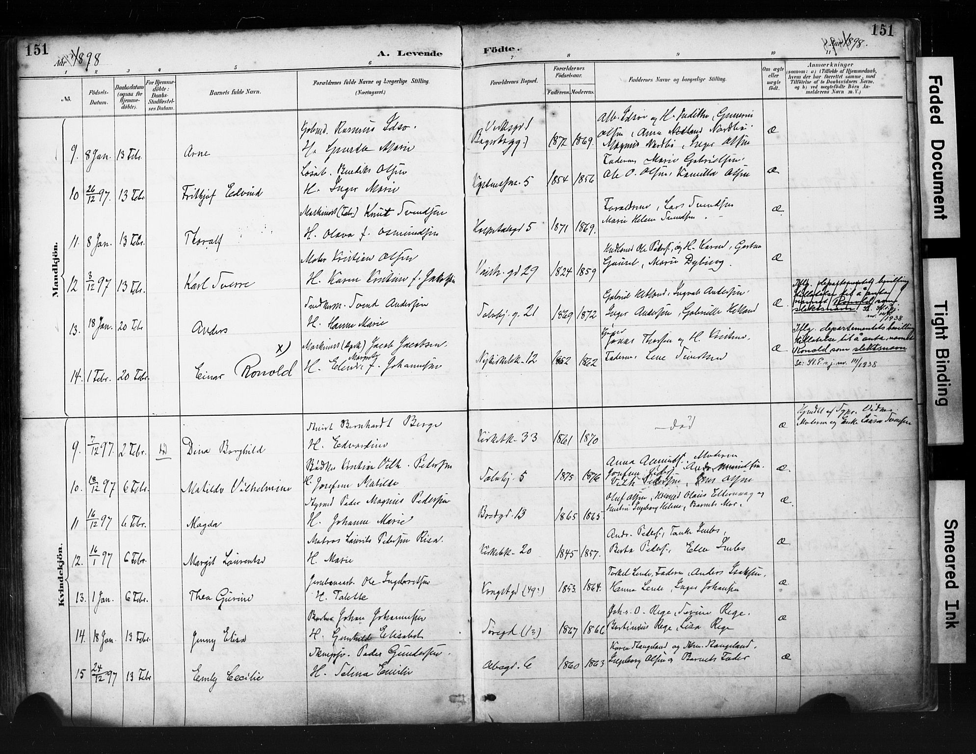 St. Petri sokneprestkontor, SAST/A-101813/001/30/30BA/L0019: Parish register (official) no. A 20, 1888-1901, p. 151