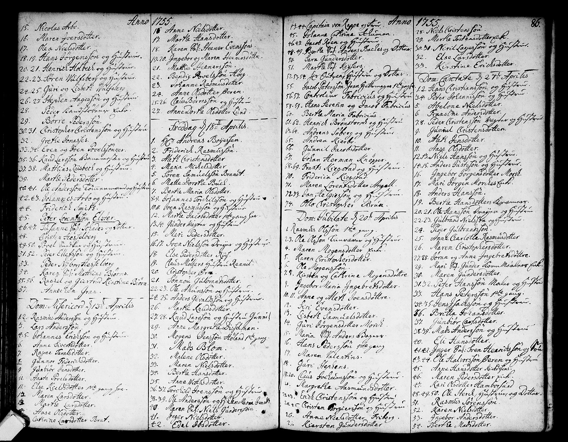 Strømsø kirkebøker, AV/SAKO-A-246/F/Fa/L0008: Parish register (official) no. I 8, 1748-1774, p. 86