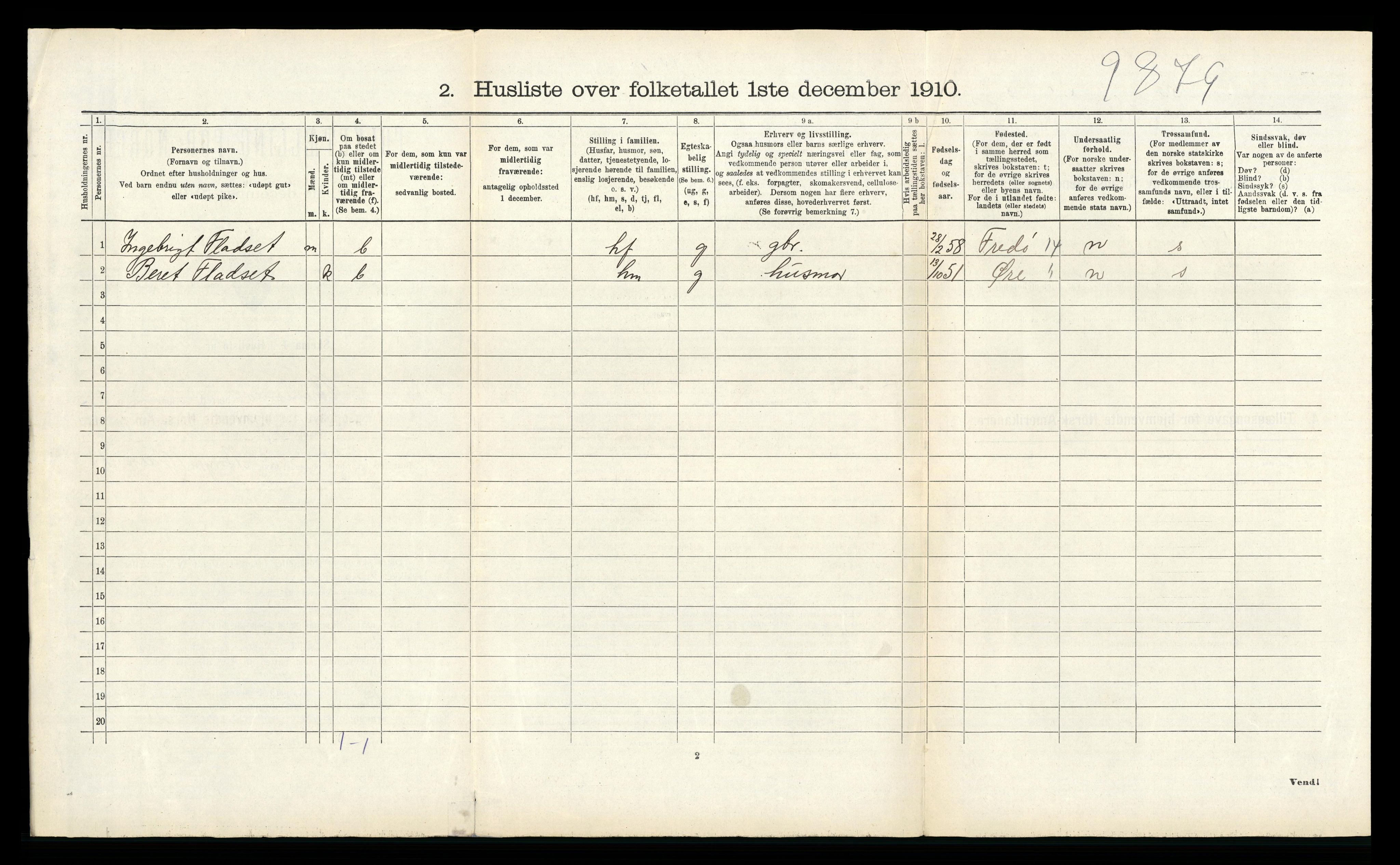 RA, 1910 census for Bremsnes, 1910, p. 235
