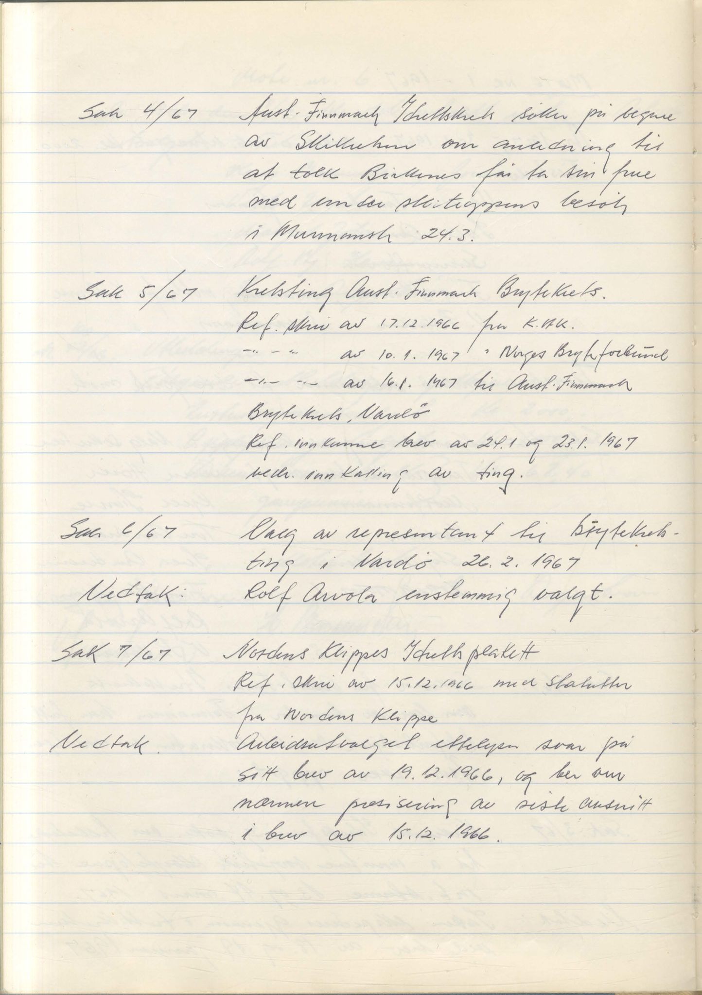 Aust-Finnmark Idrettskrets , FMFB/A-1041/A/L0007: Møteprotokoll for arbeidsutvalg, 1963-1971, p. 91