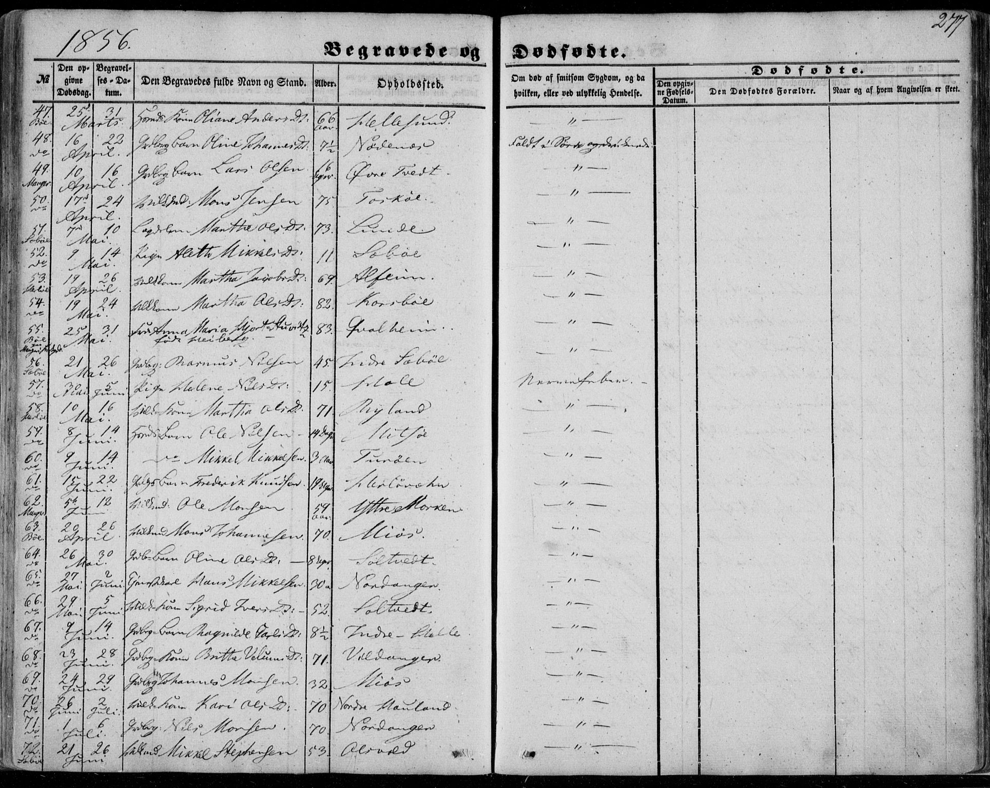 Manger sokneprestembete, SAB/A-76801/H/Haa: Parish register (official) no. A 6, 1849-1859, p. 277