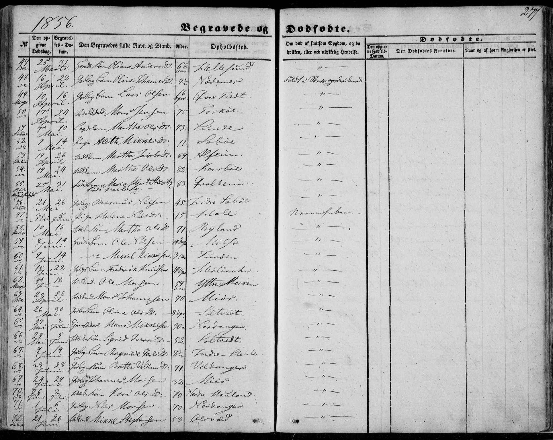 Manger sokneprestembete, AV/SAB-A-76801/H/Haa: Parish register (official) no. A 6, 1849-1859, p. 277