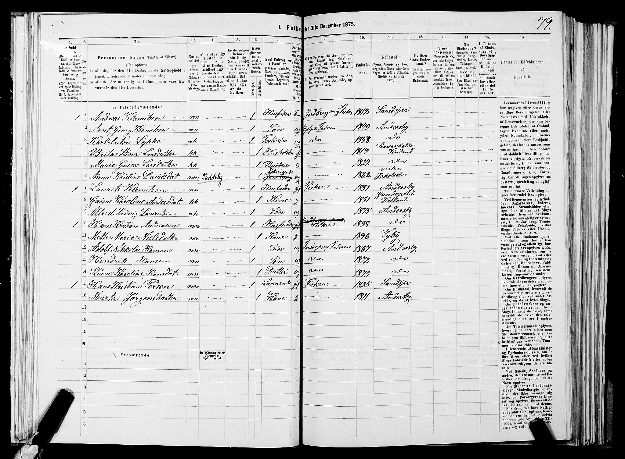 SATØ, 1875 census for 2029L Vadsø/Vadsø, 1875, p. 1079