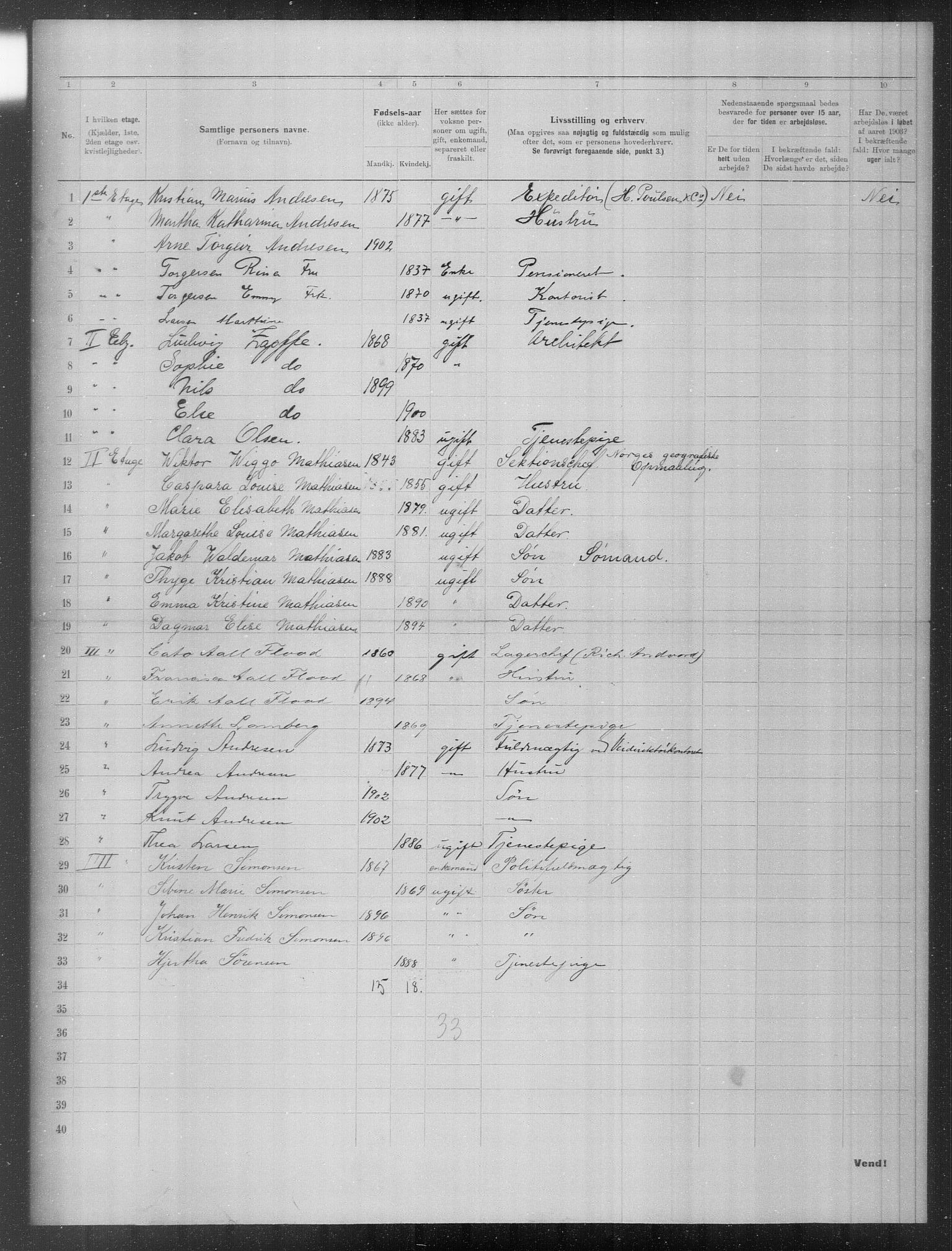 OBA, Municipal Census 1903 for Kristiania, 1903, p. 16237