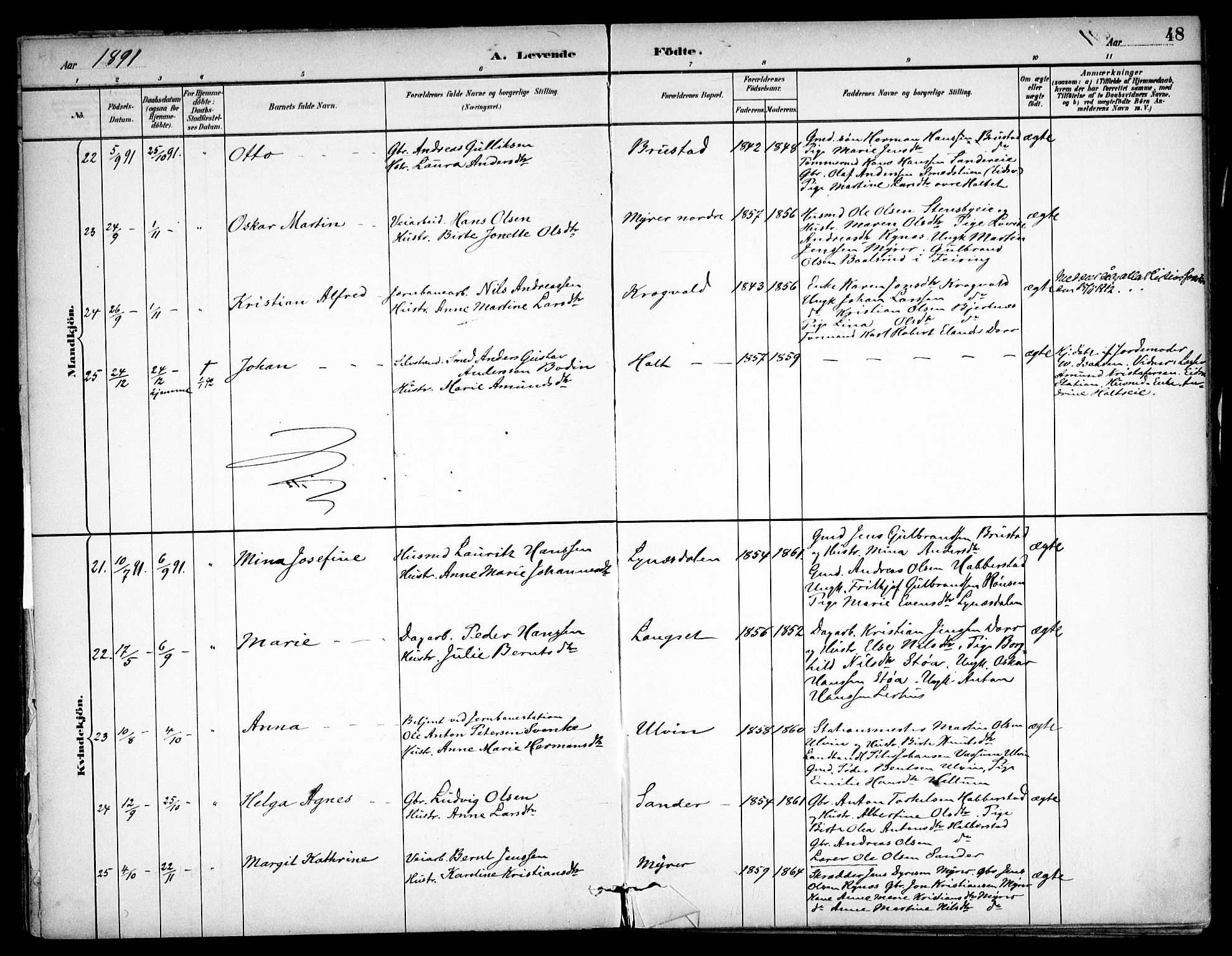 Eidsvoll prestekontor Kirkebøker, AV/SAO-A-10888/F/Fb/L0001: Parish register (official) no. II 1, 1882-1897, p. 48