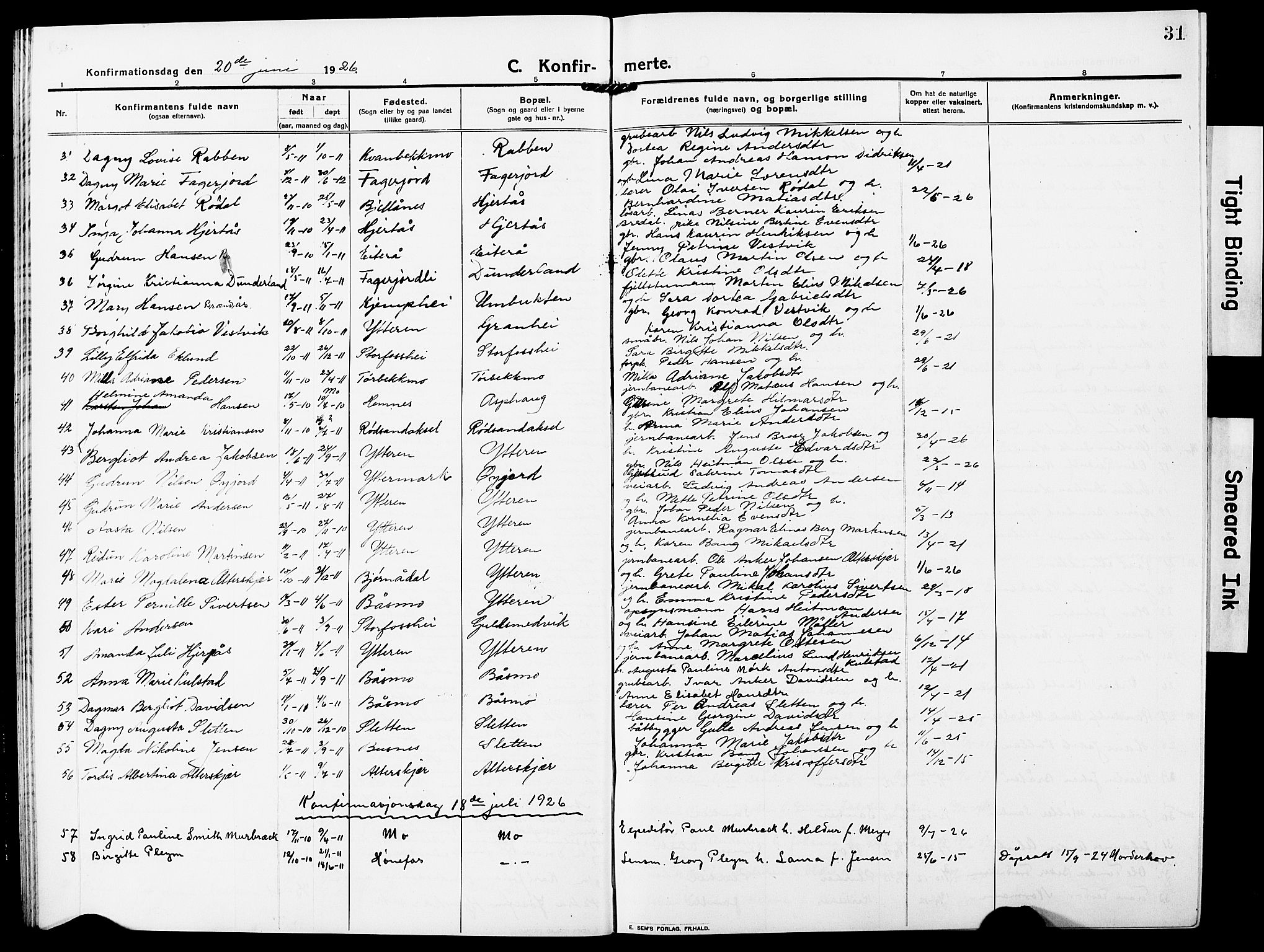 Ministerialprotokoller, klokkerbøker og fødselsregistre - Nordland, SAT/A-1459/827/L0424: Parish register (copy) no. 827C13, 1921-1930, p. 31