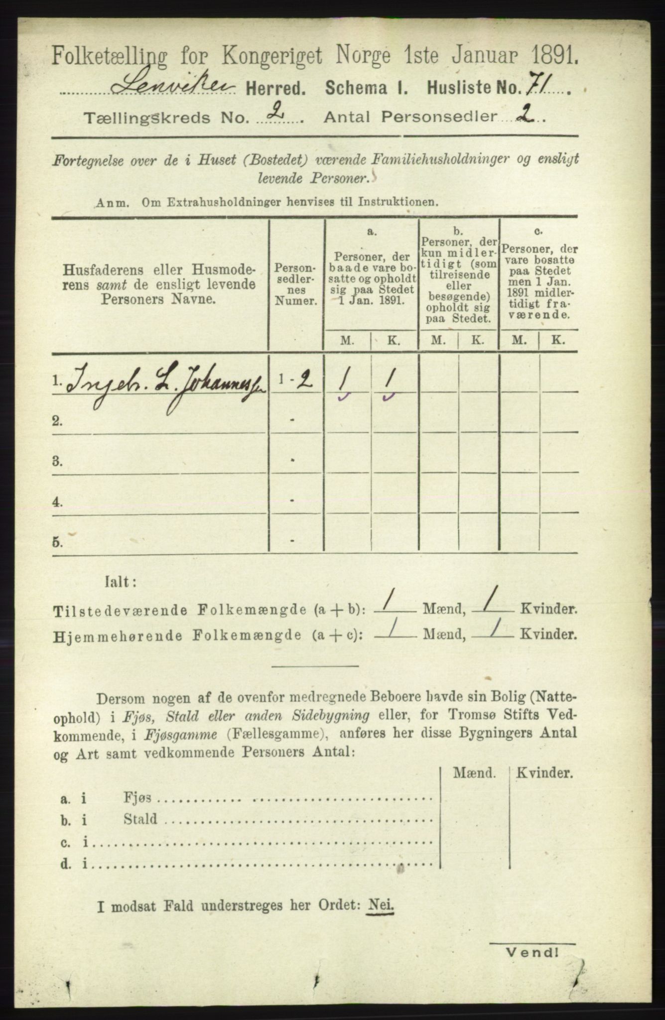 RA, 1891 census for 1931 Lenvik, 1891, p. 773