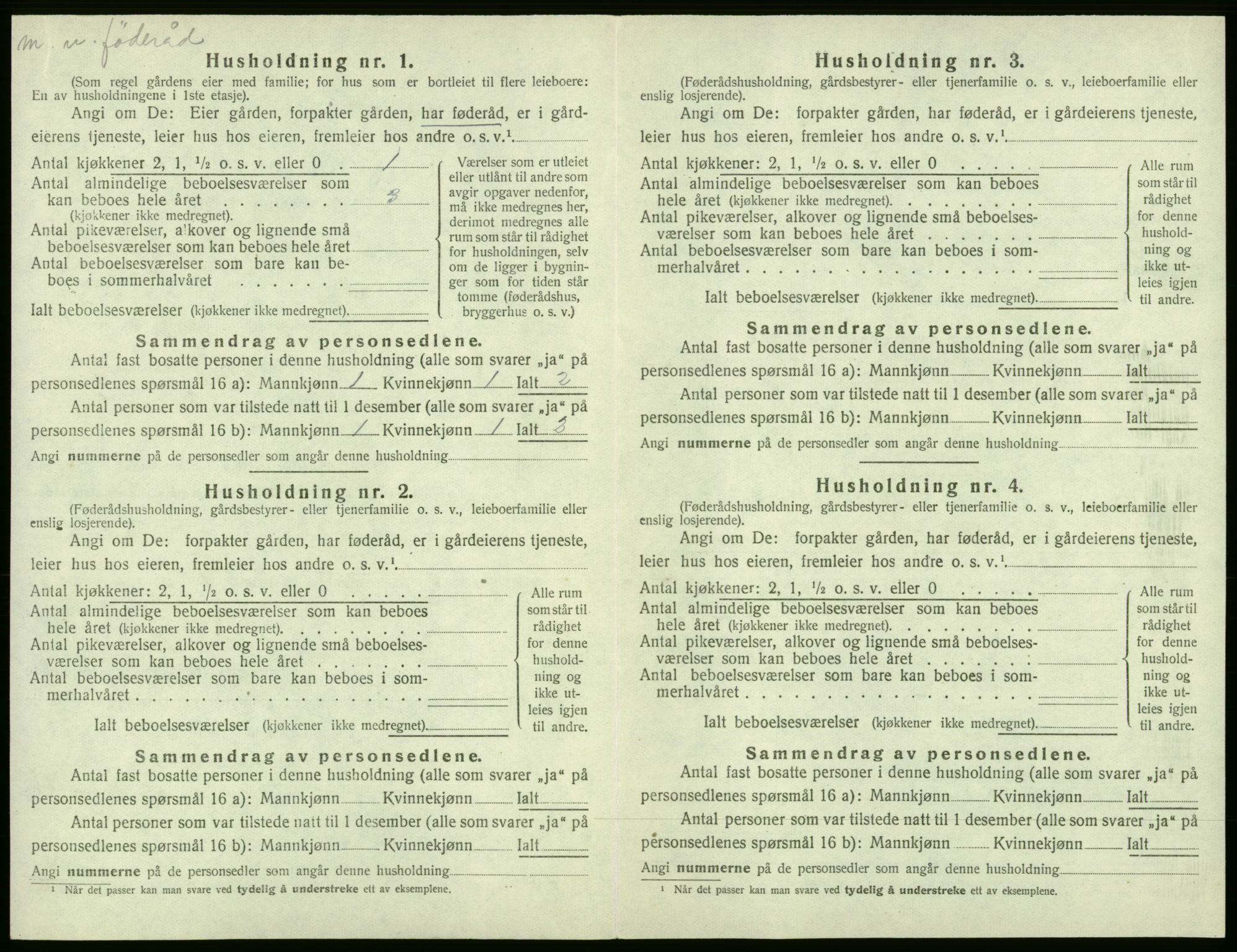 SAB, 1920 census for Stord, 1920, p. 1036