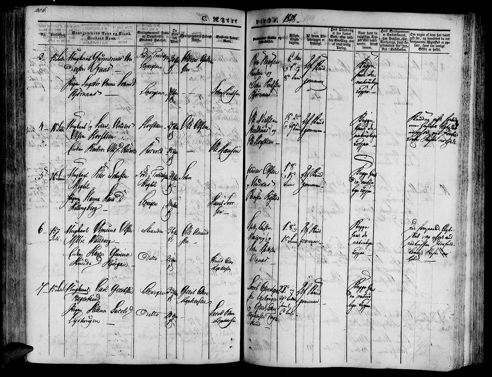 Ministerialprotokoller, klokkerbøker og fødselsregistre - Nord-Trøndelag, AV/SAT-A-1458/701/L0006: Parish register (official) no. 701A06, 1825-1841, p. 206