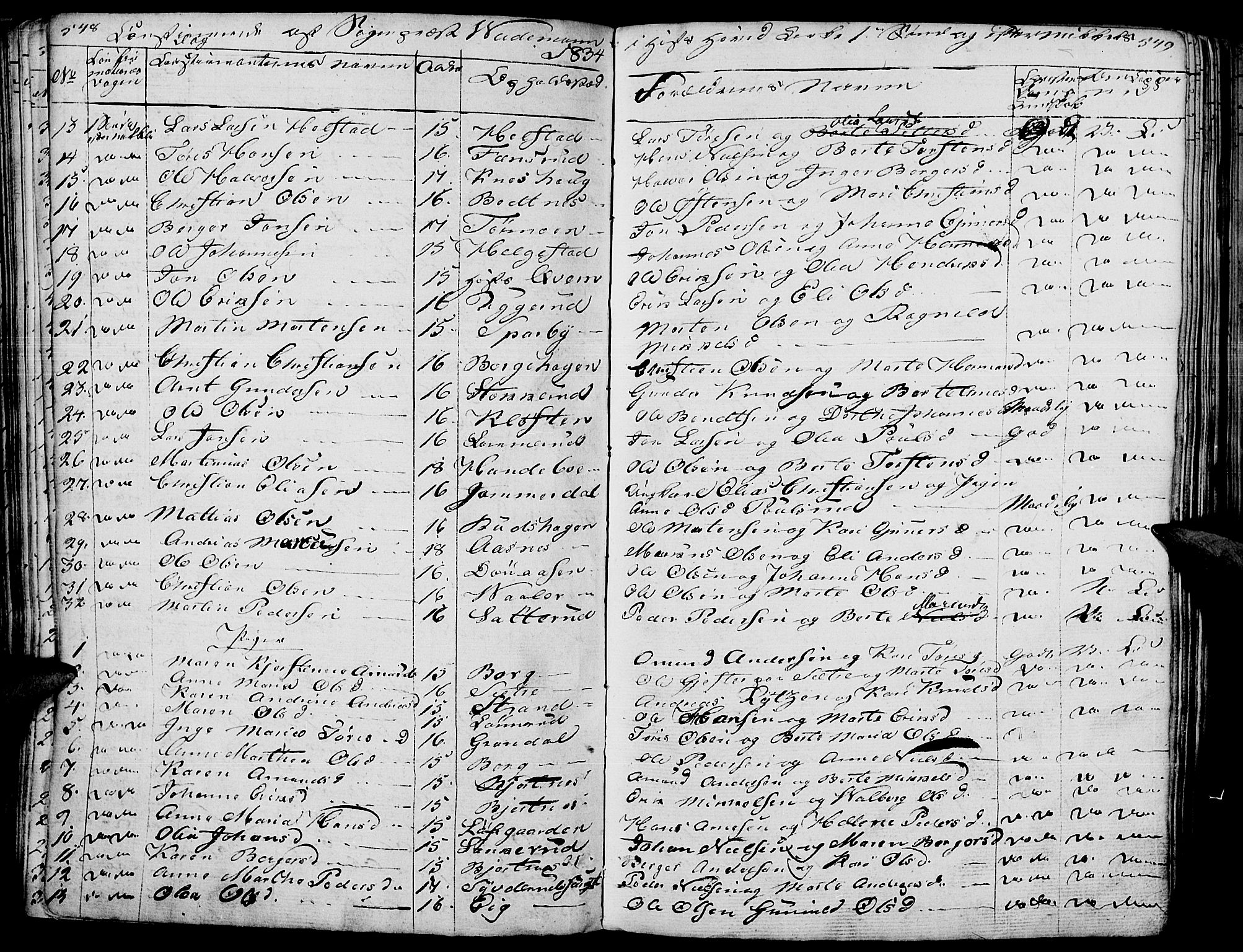 Hof prestekontor, AV/SAH-PREST-038/H/Ha/Haa/L0006: Parish register (official) no. 6, 1822-1841, p. 548-549